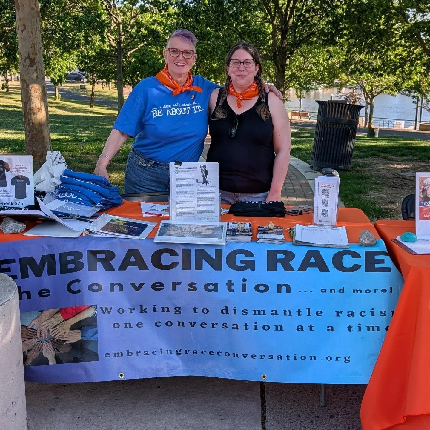 An amazing tabling event at the Camden County and Moms Demand Action fair, highlighting life-saving gun safety!!

Allison and Sharon had their own message... that racism must be talked about. The deep dark secrets and not so secret. 

They met many p