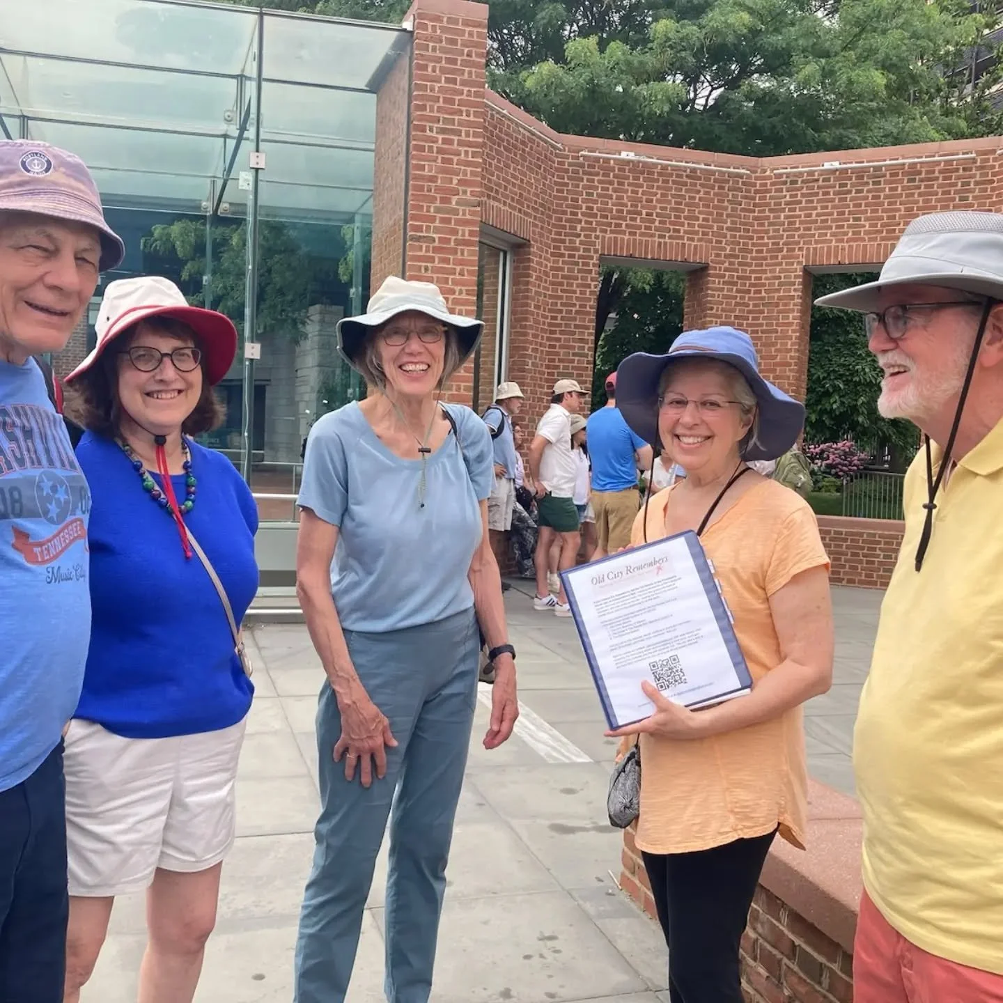 UPDATE:
Lori and Mike in action at our shift at the Presidents House in Philadelphia. (Mary Anne is taking the photo.) 

Sign up today for a shift to stand up to the attempted erasure of US history.  Many visitors had no idea why panels were removed 