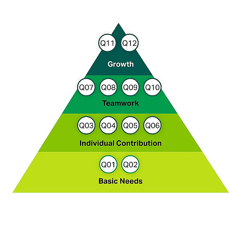 A circular infographic with segments in blue, orange, yellow, and green, displaying interconnected arrows and shapes, representing a process or cycle.