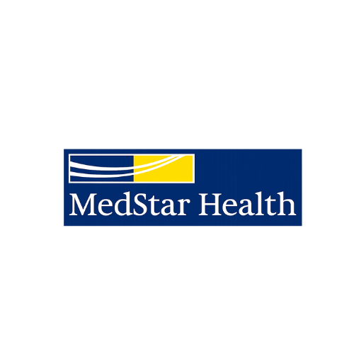 MedStar Health logo with blue background, white text, and yellow and white design elements.