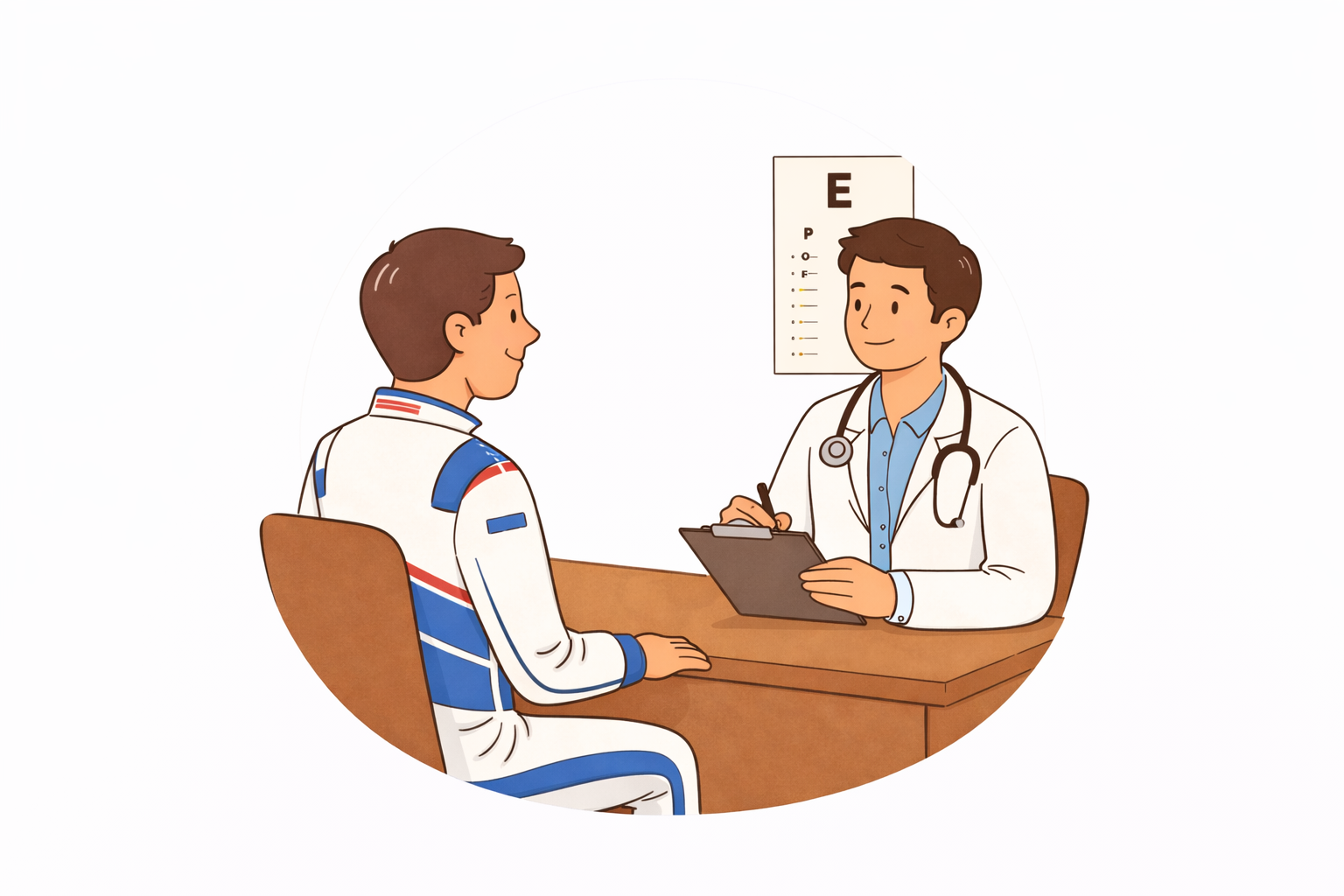 Een arts praat met een patiënt in een consultatiesetting.