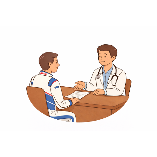 Vrouw met rijbewijs of identificatiekaart naast haar.