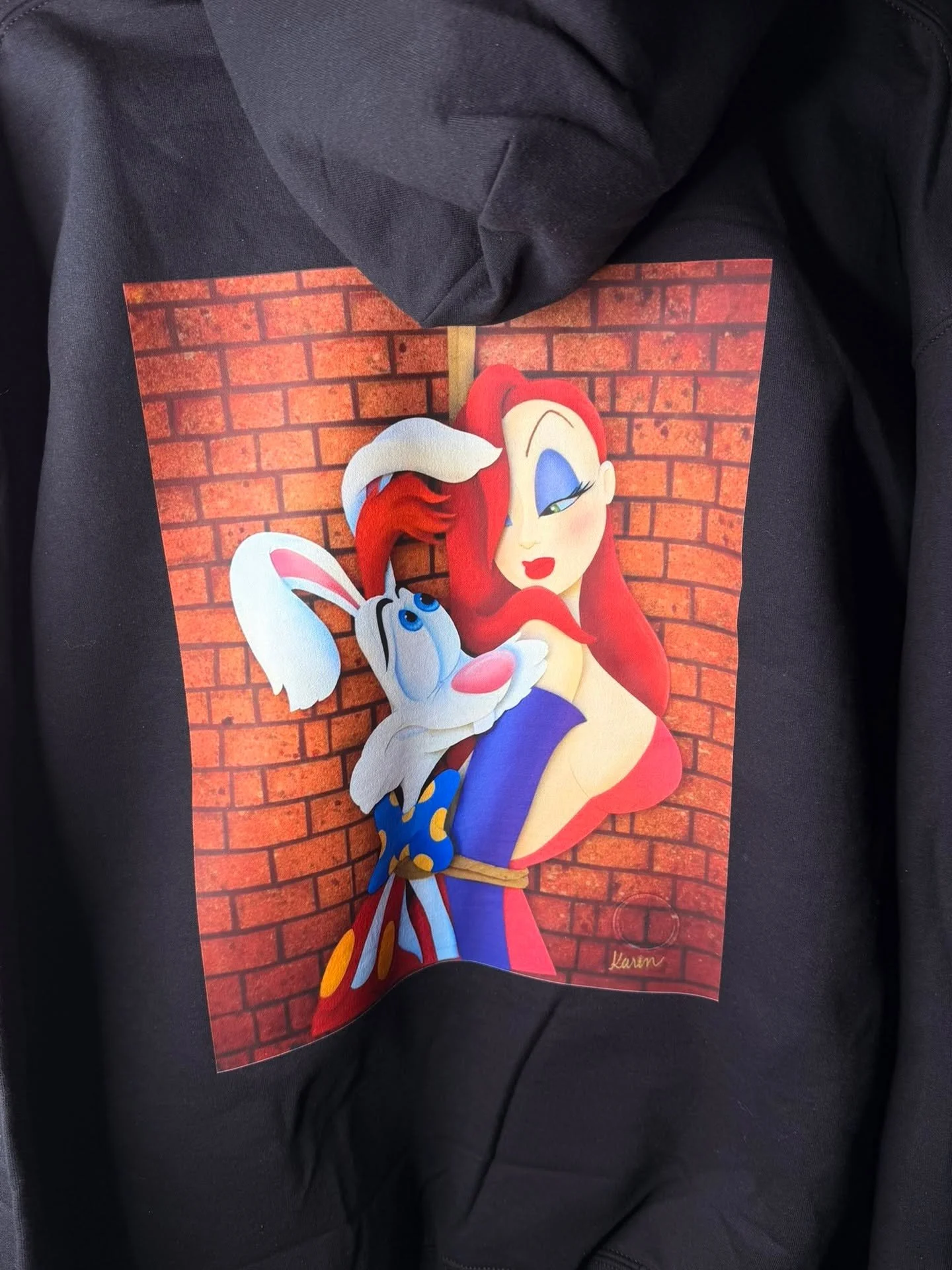 Big shoutout and thank you to our customer for trusting us with this custom Who Framed Roger Rabbit hoodie order. We did a clean front chest logo and a bold full-back print with rich color and crisp detail. This one came out great on black.

If you&r