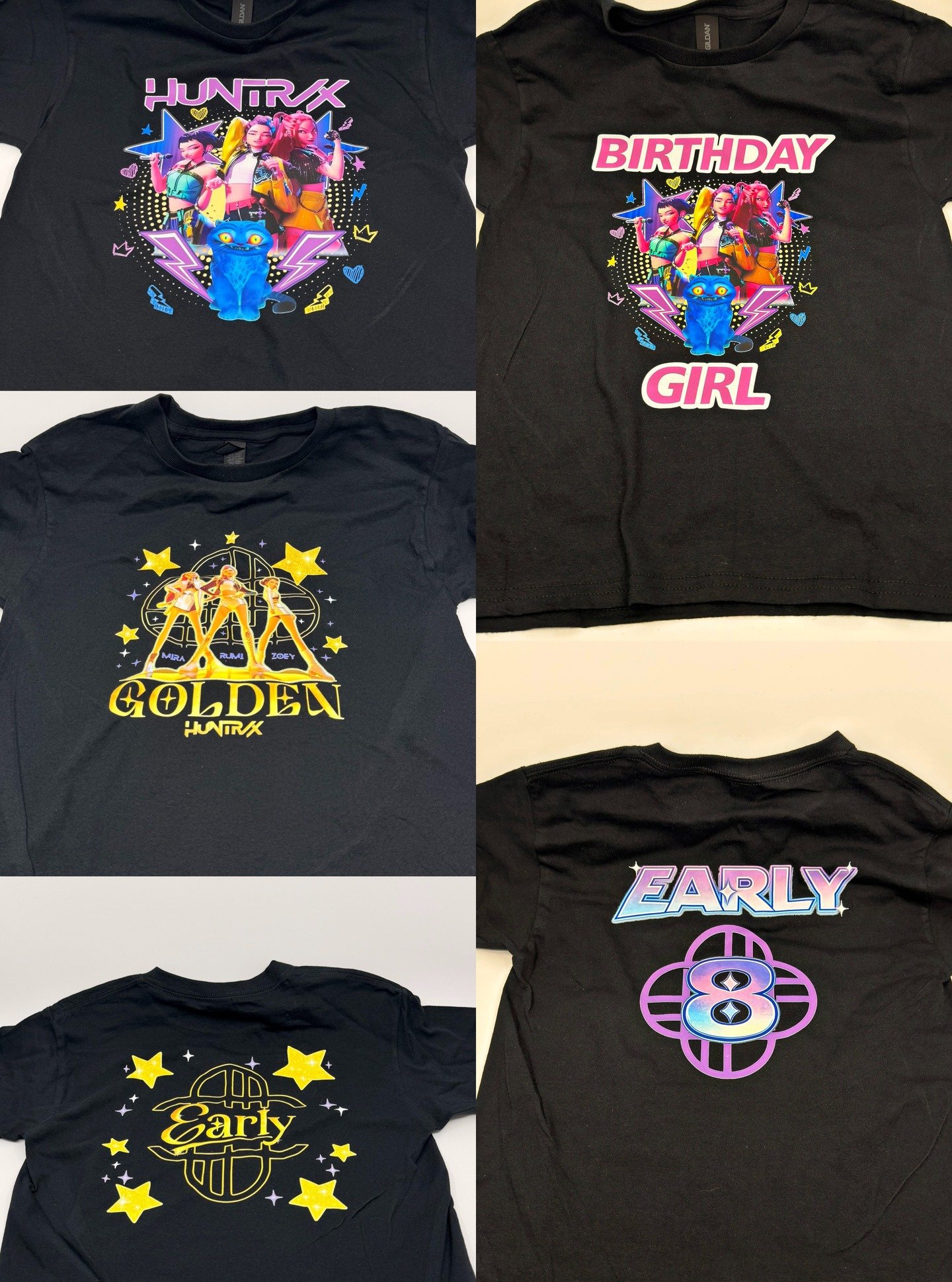 Big thank you to our customer for trusting us to create custom birthday shirts for her daughter&rsquo;s special day! We love bringing themes, names, ages, and full matching sets to life, exactly the way you picture it.
If you can imagine it, we can p