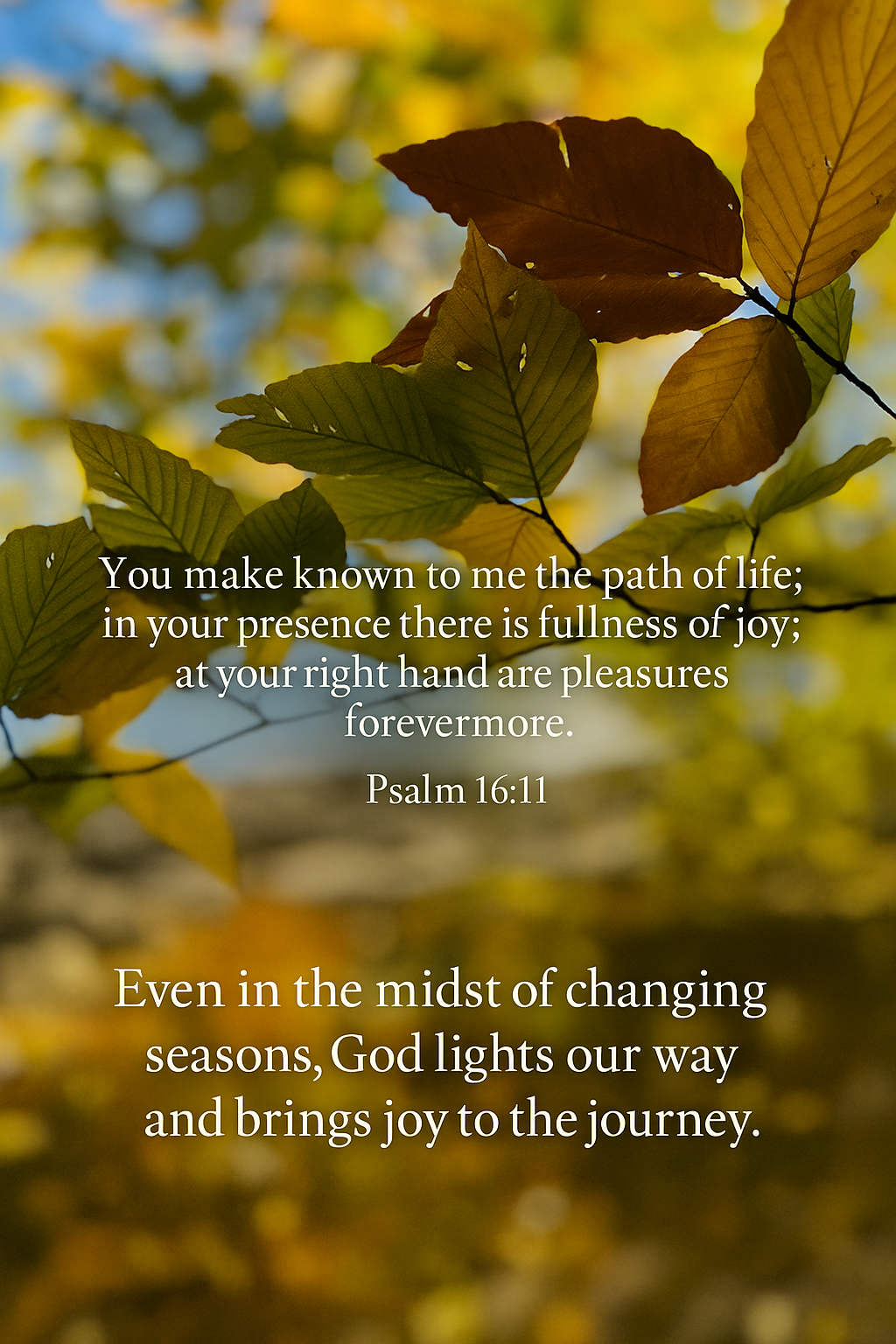 Fall Leaves Psalm 16:11 (Deep Creek Maryland)