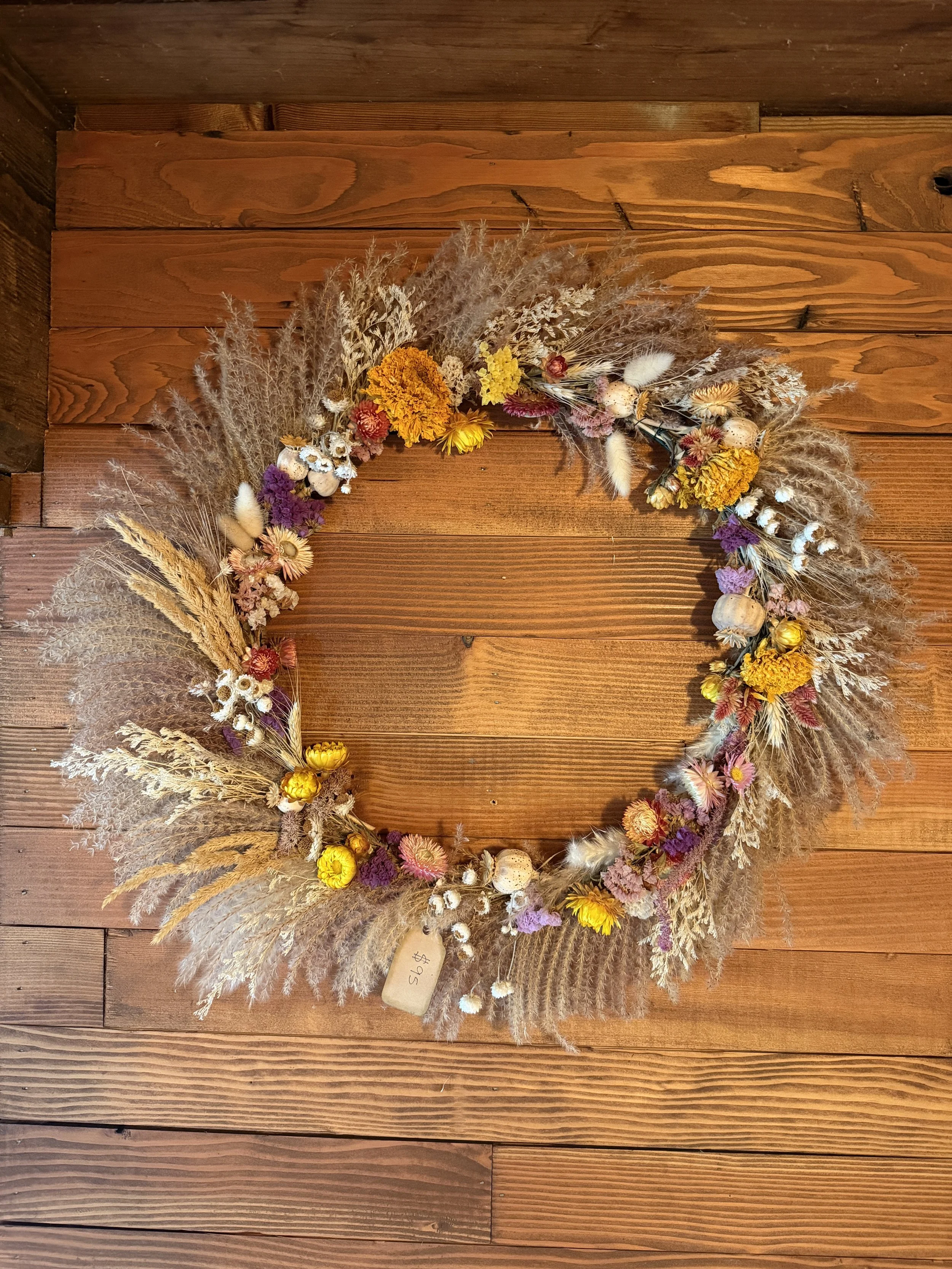 Everlasting Flower Wreath - Full Harvest Moon 23"