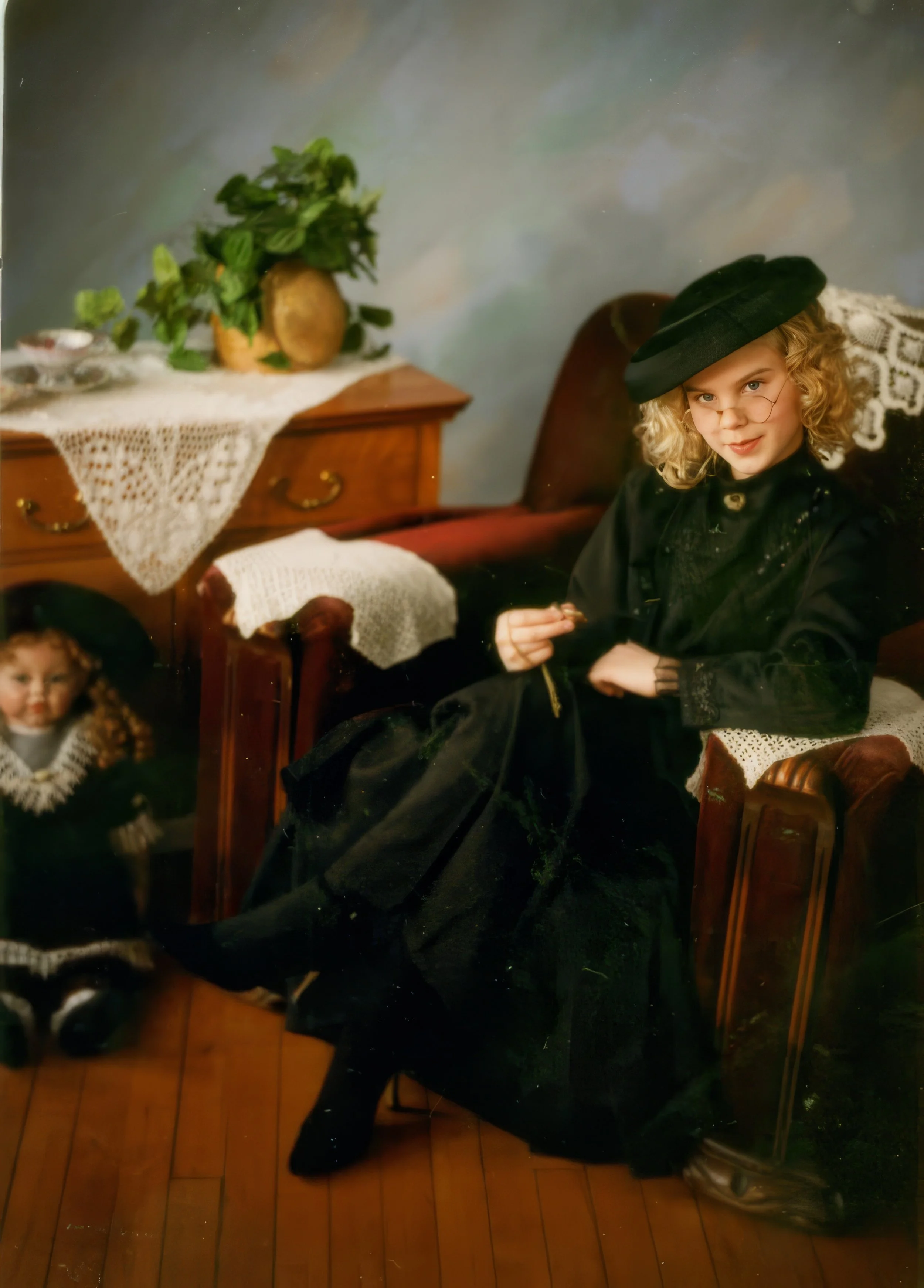 1996 - Kristin Kendall with Sigridur's dress & Hosianna's glasses.