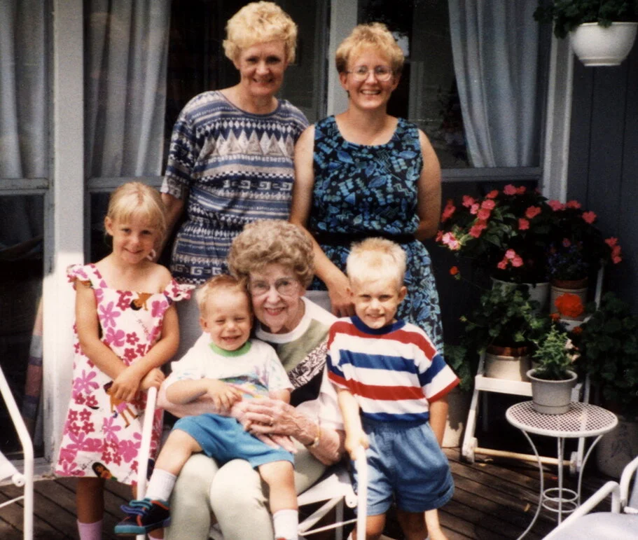 1993 - Front: Andrea Jensen, Dane Jensen, Emma Johnson, Travis Jensen. Back: JoeAnn Geiger, Louise Jensen.