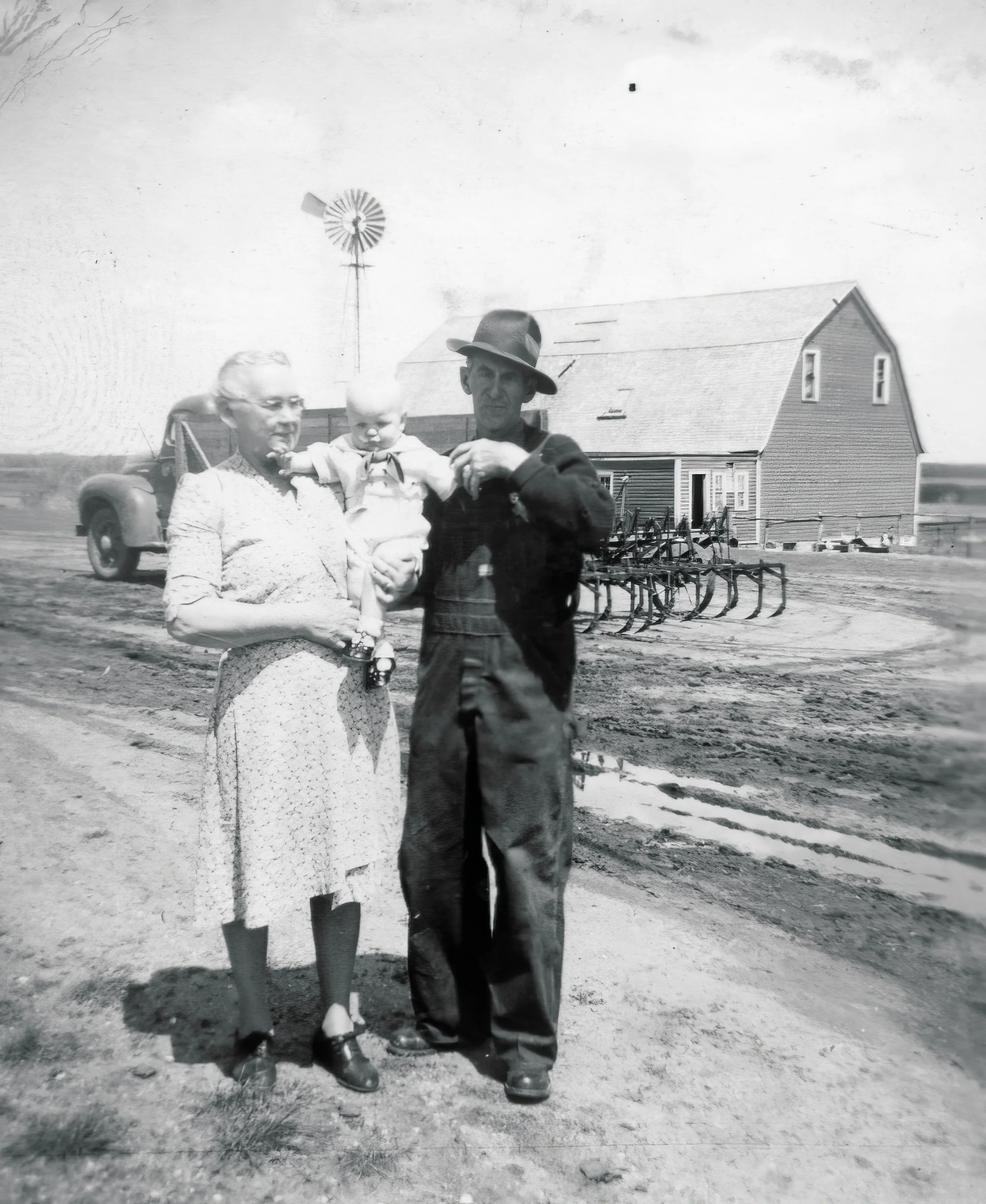 1940s - Hosianna Hall, Monty Bolstad, J.G. Hall.