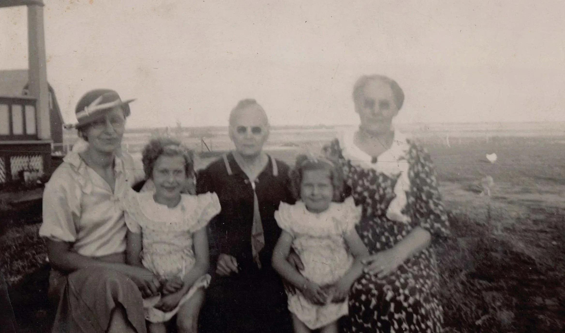 1935 - Mae & Lois Meier, Ingibjorg Walter (Hosa Walter Hall's mother), Dodie Meier, Hosa Hall.