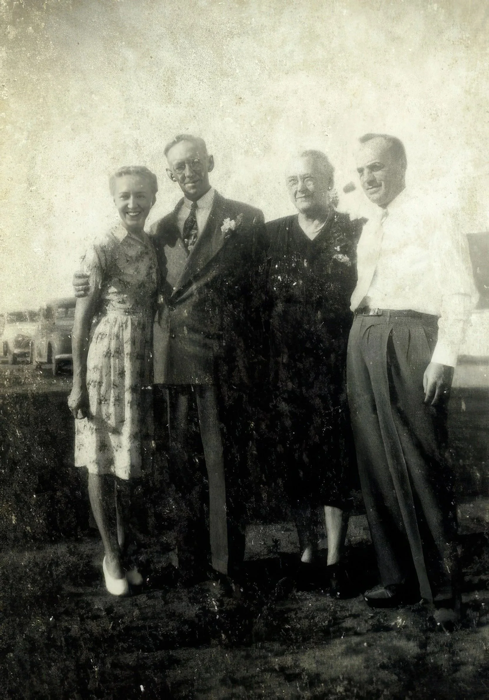 1940s - Caroline Johnson, J.G. & Hosa Hall, Mike Johnson.