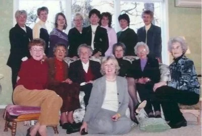 2004 - Front: Lillian Myrdal, Pauline Page, Mae Meier, DelRae Meier, Wanda (Samson) Hall, Christine Hall, Beverley Hall. Back: Gladys Hammer, Daidre Kendall, Kate Spoonland, Laurie Larson, Mary Hall, Jodi, Crockett, Ruth Hall, Dodie Boe.