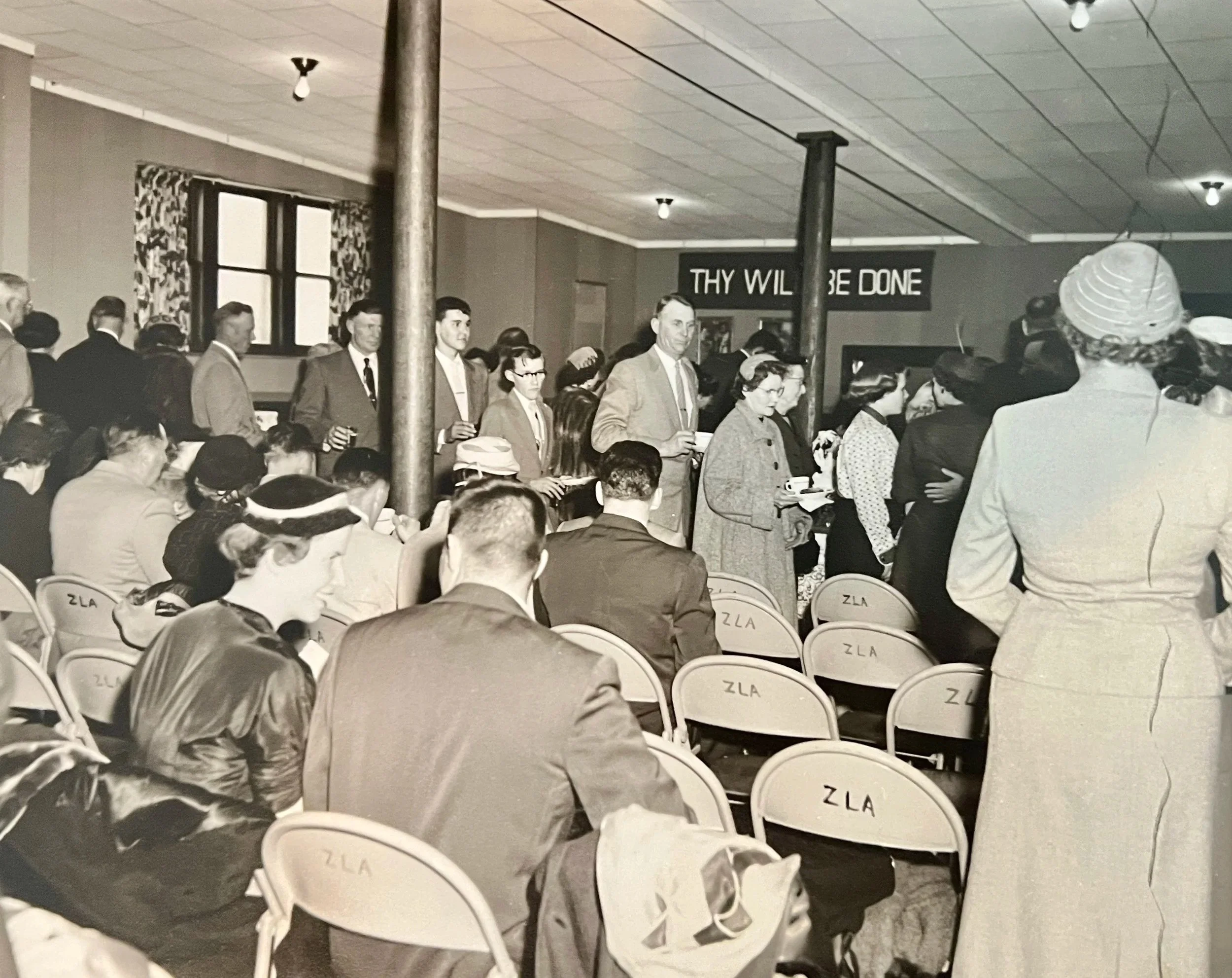 1955 - Walter, Alfred, Joe, and Christine Hall at Bill & Bernice Hall's wedding.