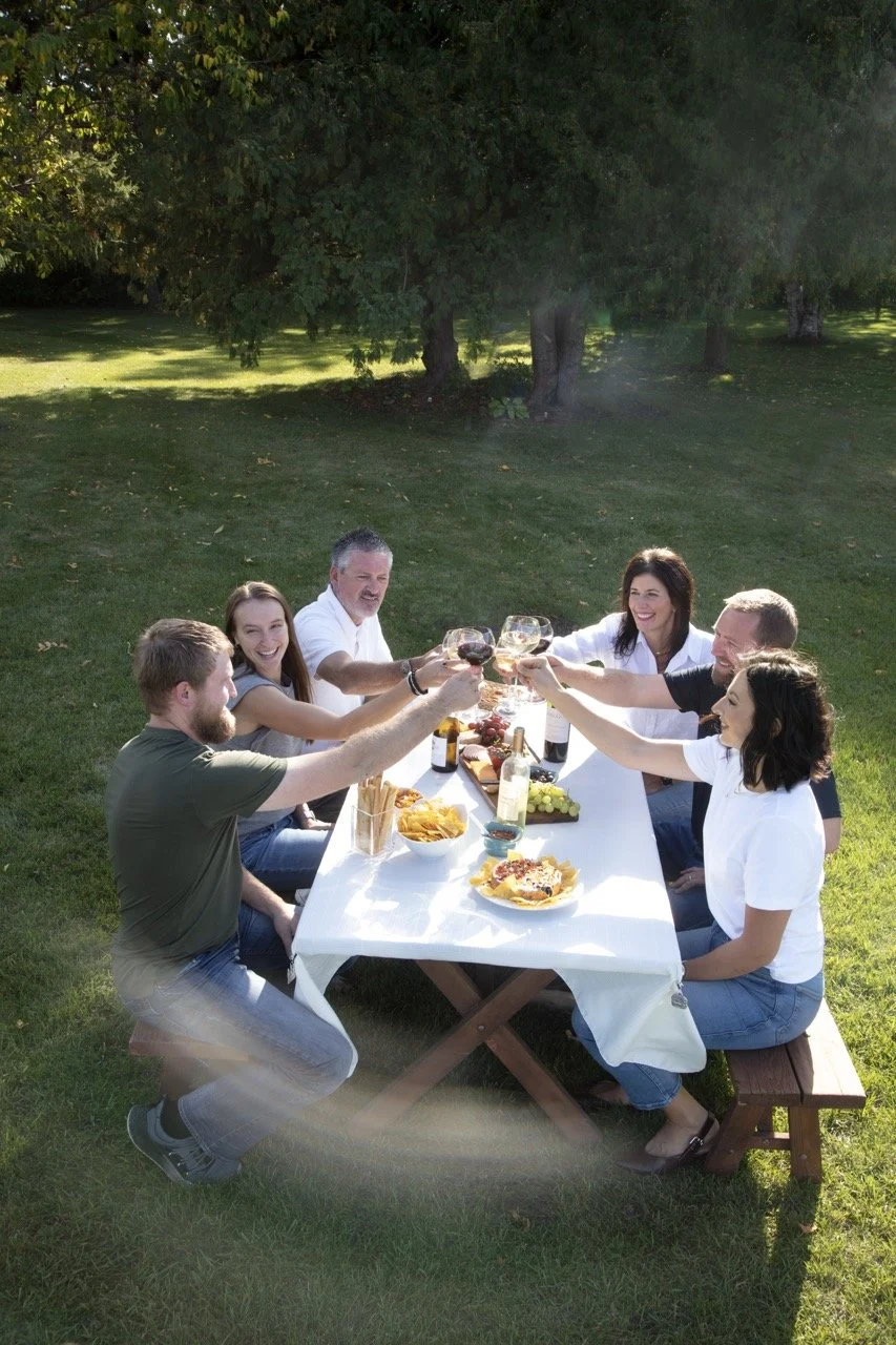 2025 - Cookbook photo shoot (John Borge Studios) - Taylor, Mariah, TJ, Katie, Jackson, & Alyson Hall.