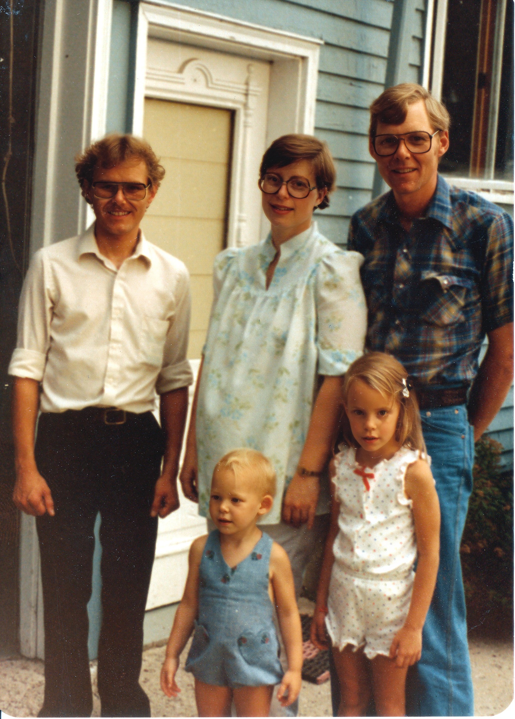 1983 - Front: Sarah & Julie Hall. Back: Jay, Marilyn, & Warren Hall.