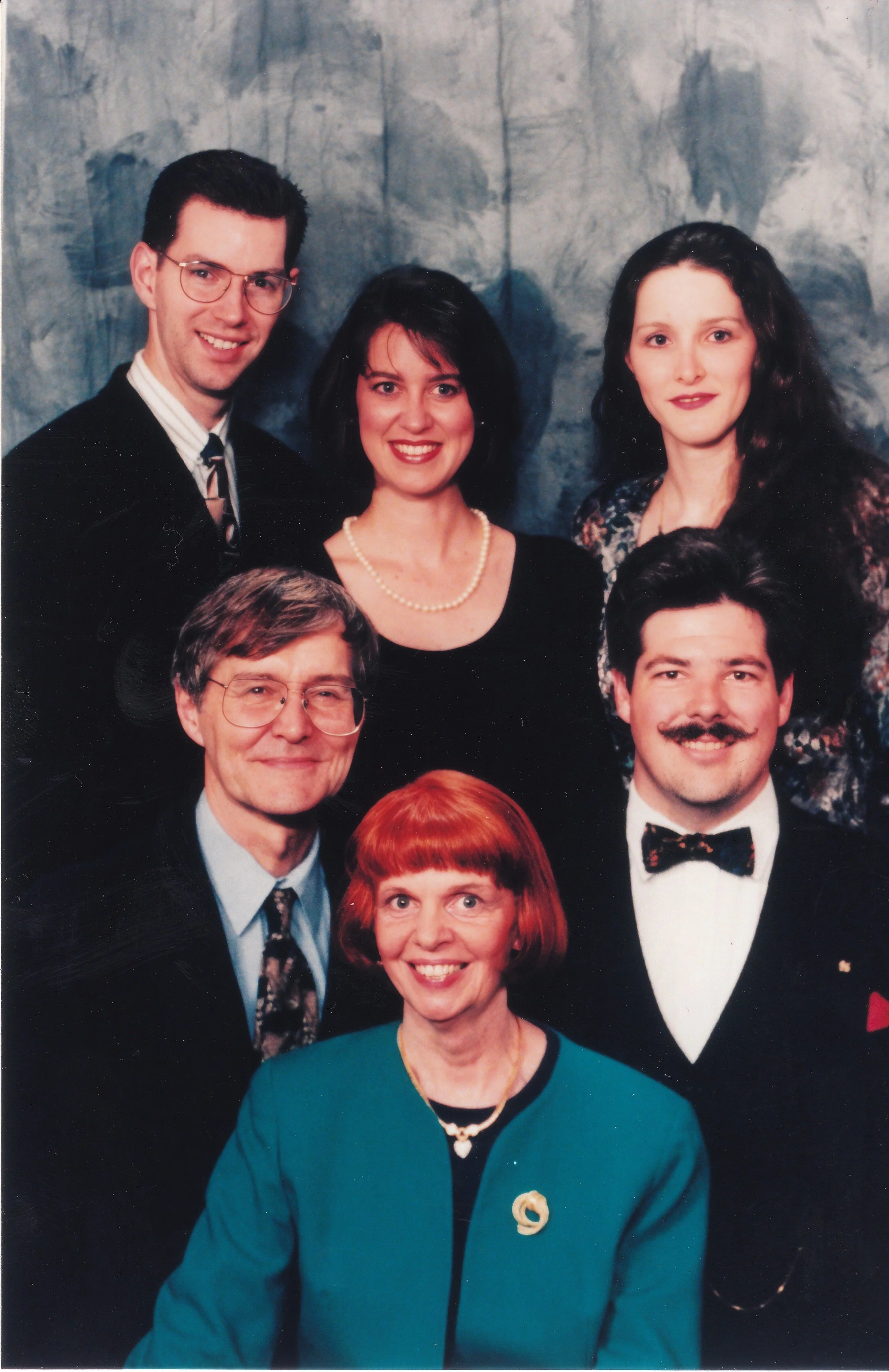 1990s - Front: Walter & Merilee Hall, Mike George. Back: Todd & Liz Hall, Lisa George.