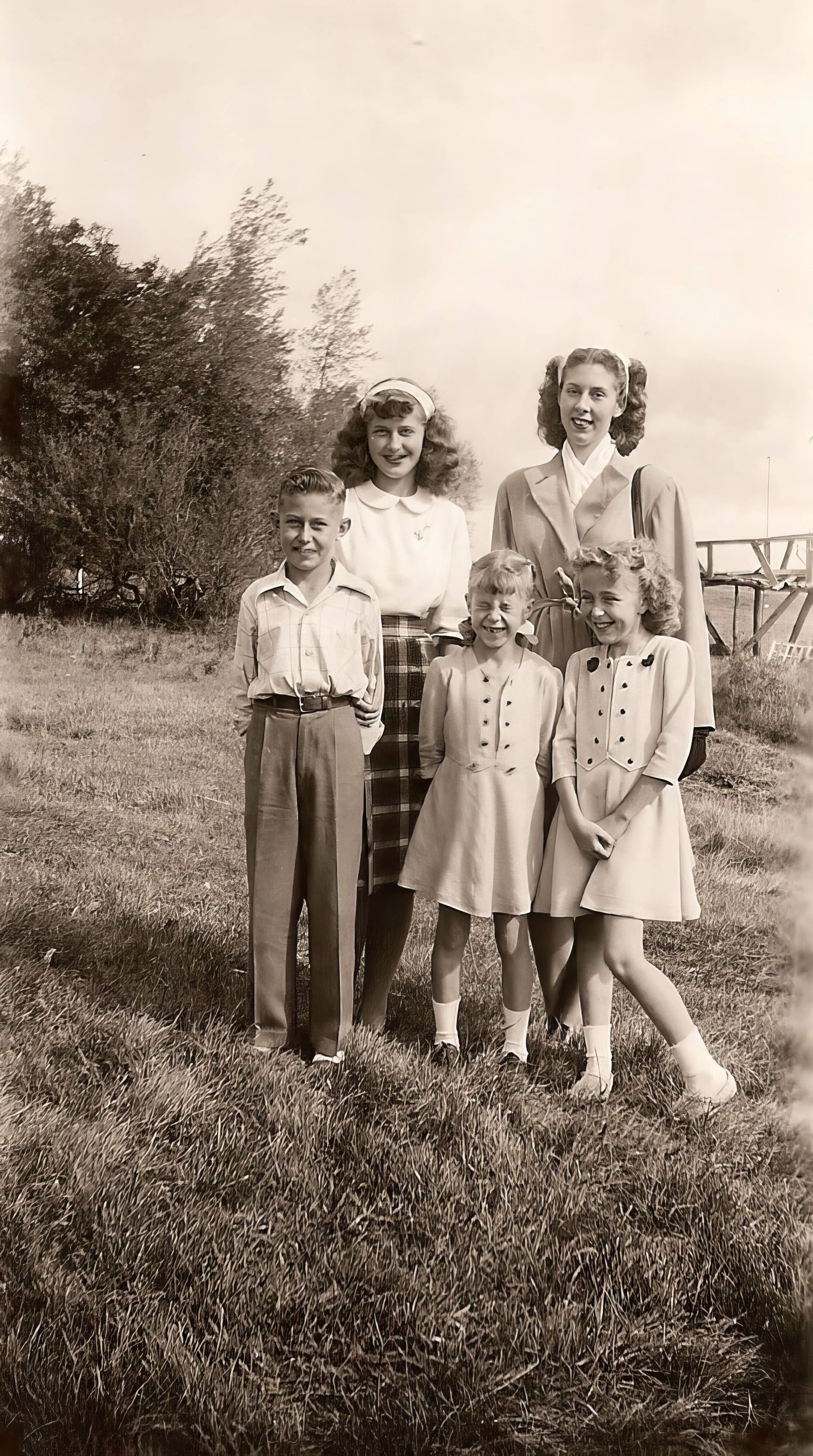 1930s - Front: Marvin, Gladys, & Marilyn Meier.  Back: Dolores (Dodie) & Lois Meier.