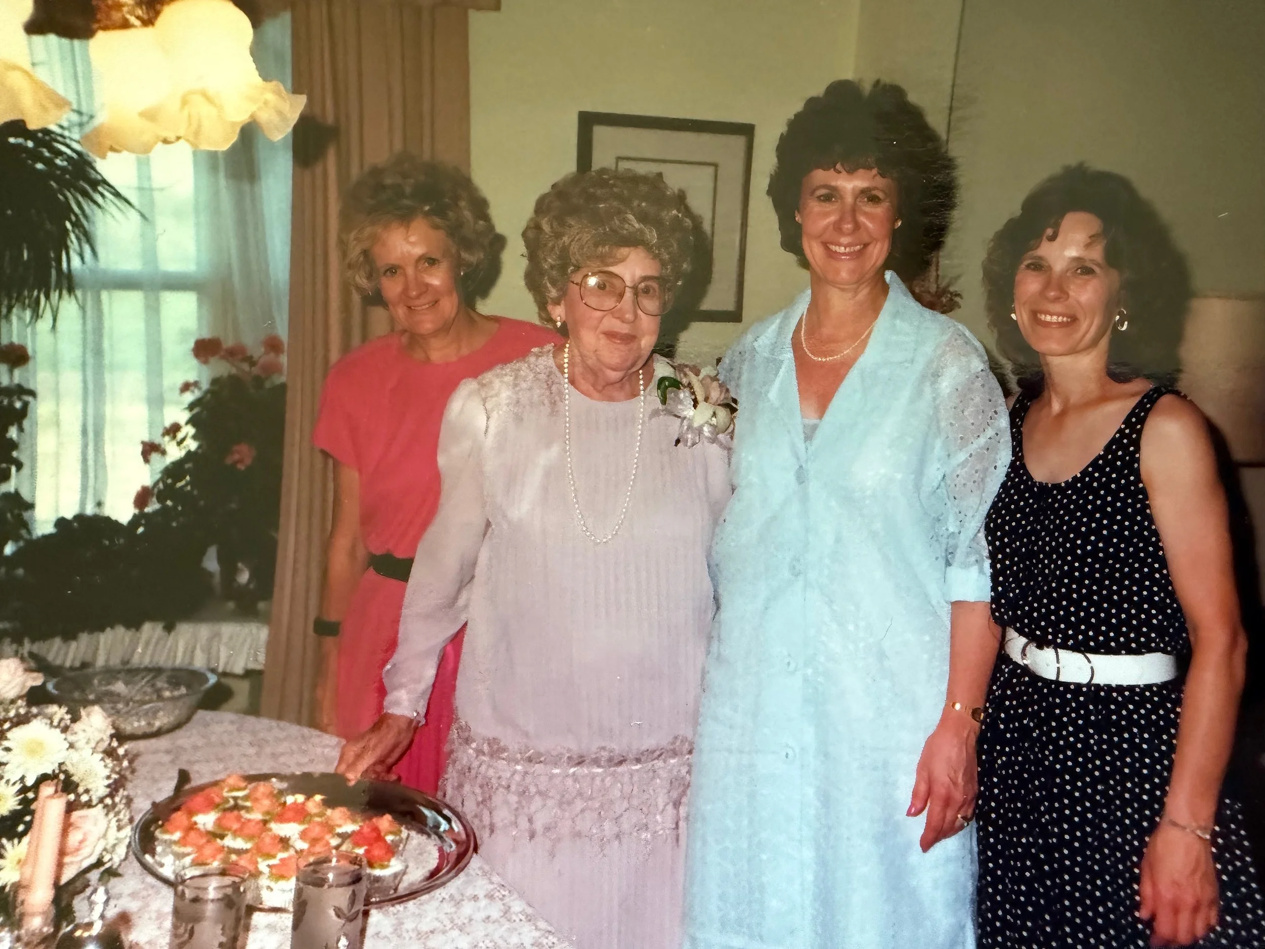 1988 - JoeAnn Geiger, Emma Johnson, Pauline Sherry, Kathie Johnson.