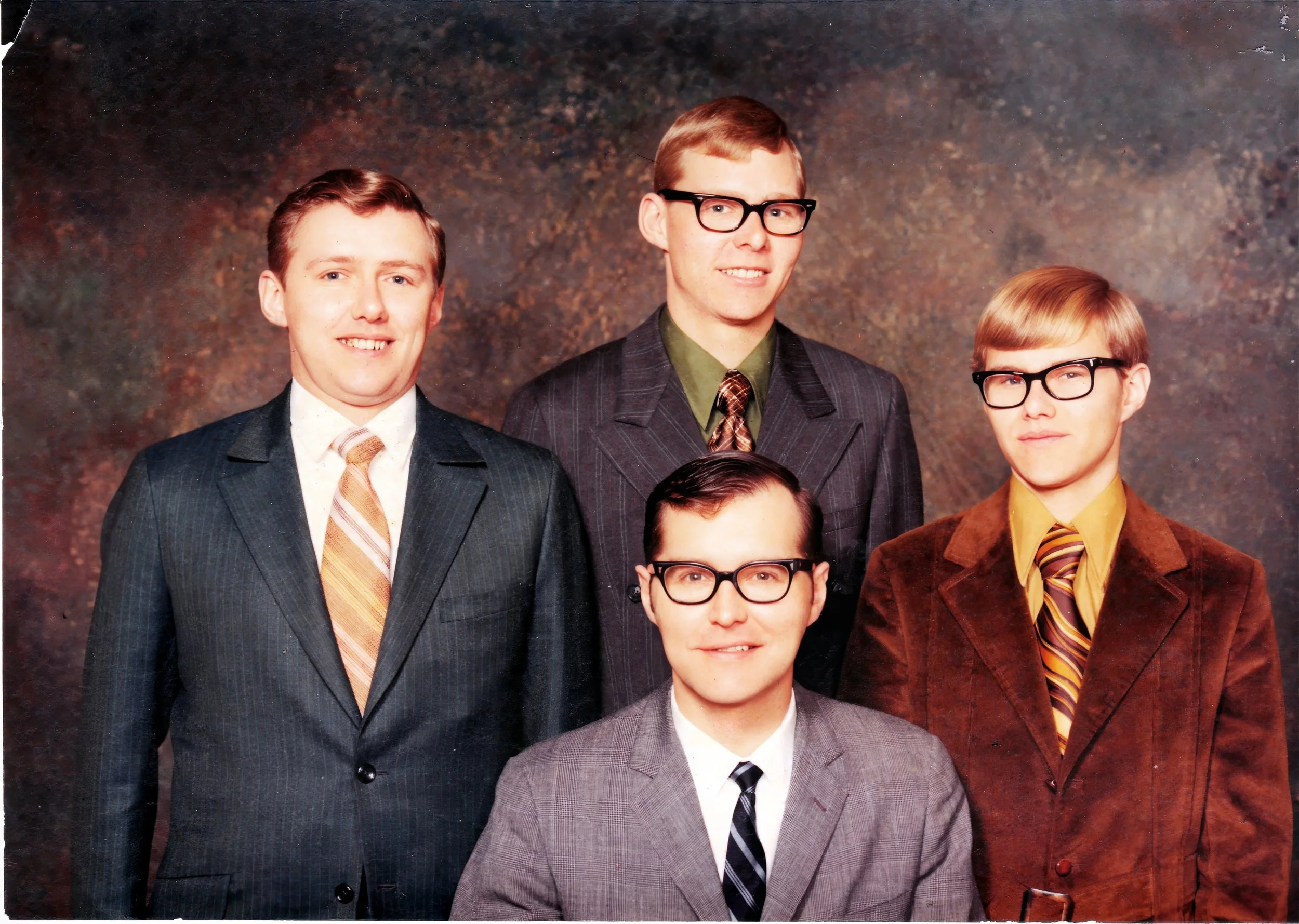1970 - Brothers - Front: Walter Hall. Back: Alfred, Warren, & Jay Hall.
