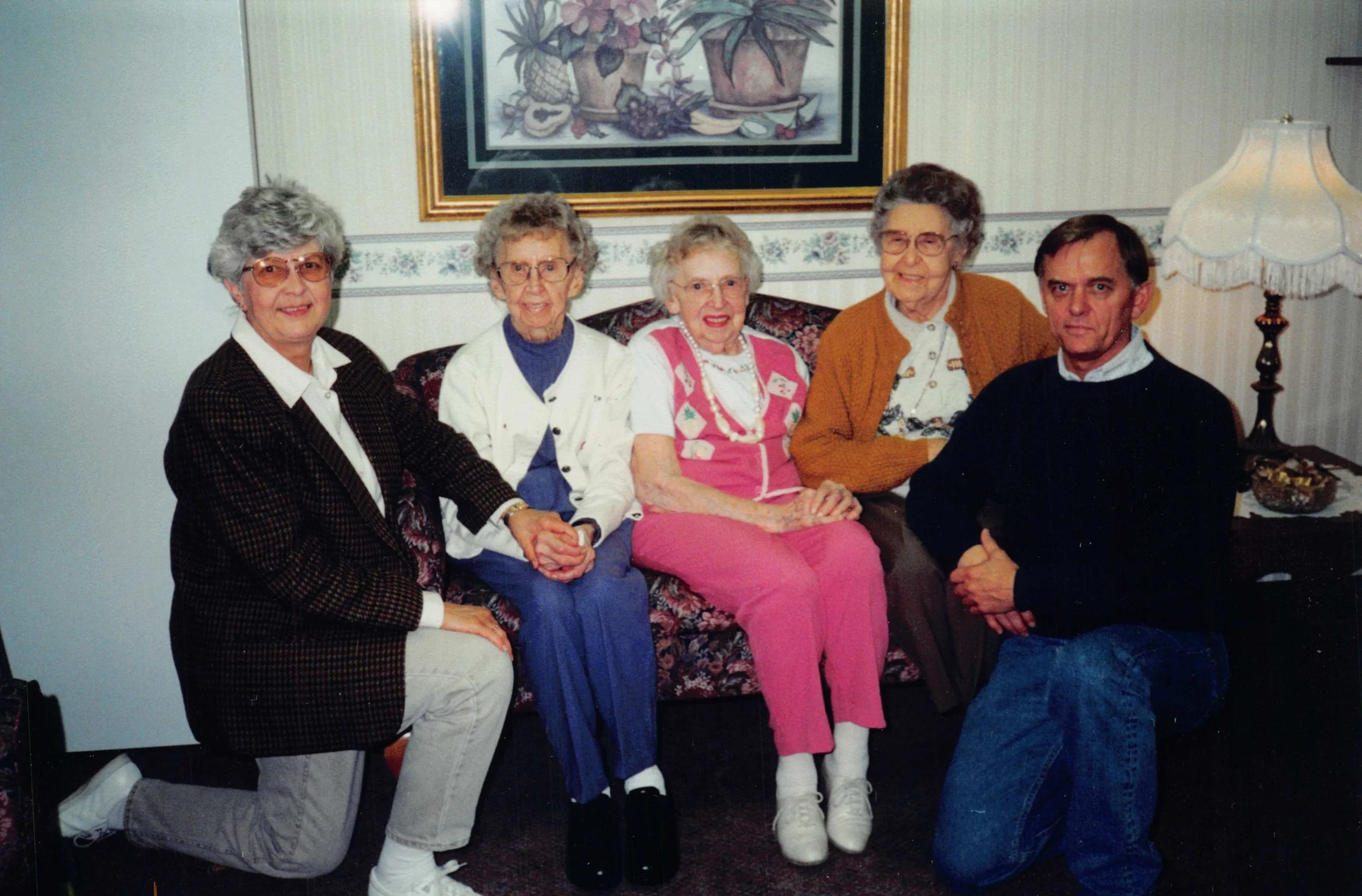 1998 - Gladys Hammer, Rose Bolstad, Emma Johnson, Mae Meier, Monty Bolstad.
