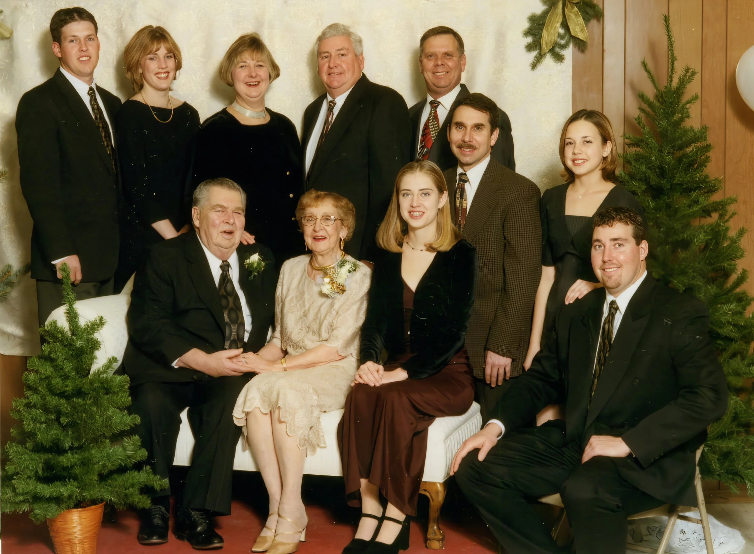 1999 - Front: Jack, Pauline, Loree, Randy, & Aimee Page; JD Hillman. Back: Tim & Janna Pohlmann, Jacqui & Dave Hillman, Jon Page.