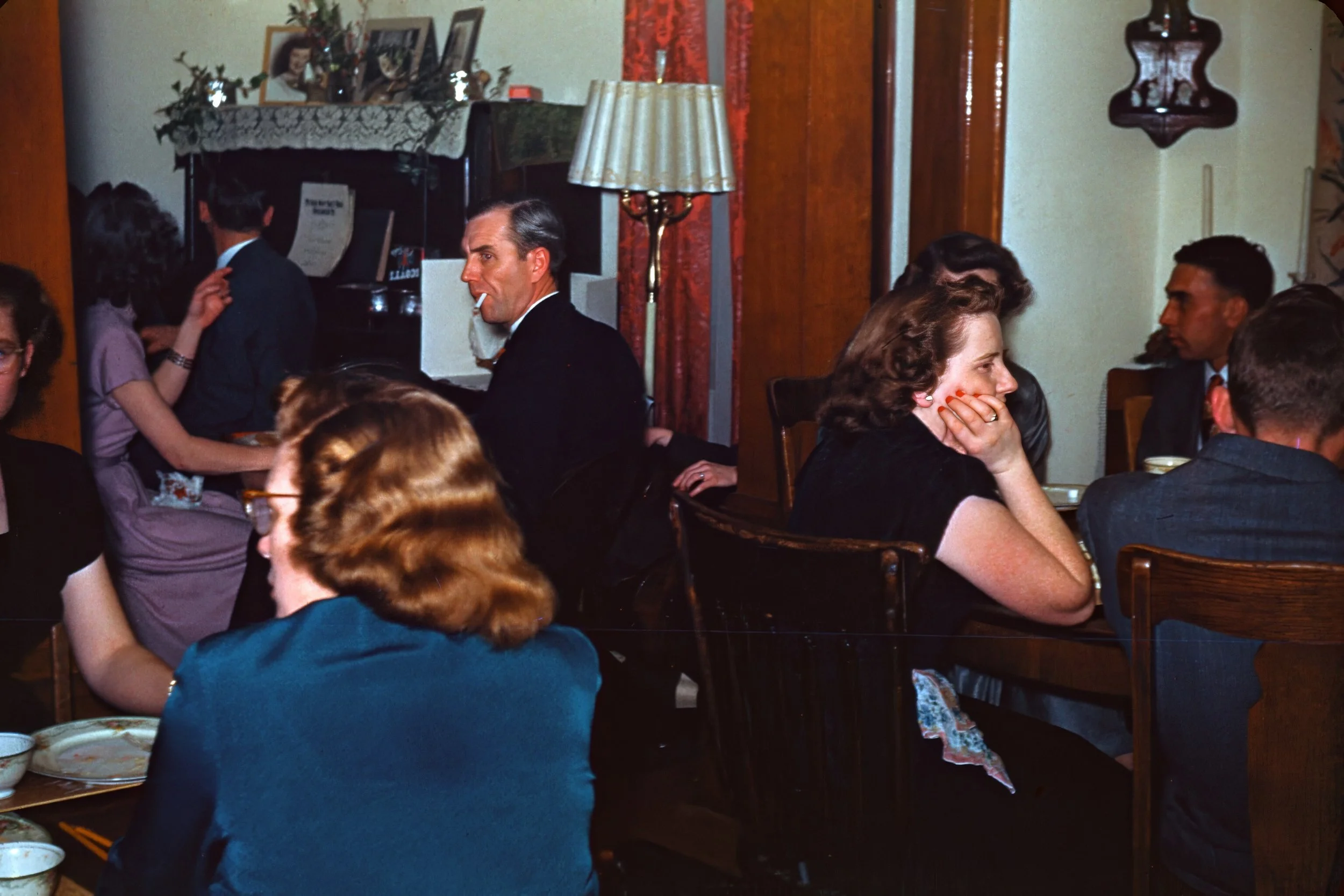 1950s - Hall Christmas gathering.