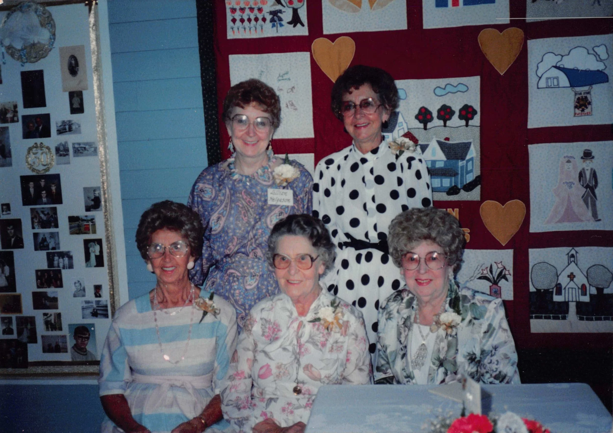 1996 - Sisters - Front: Rose Bolstad, Mae Meier, Emma Johnson. Back: Lillian Helgason, Pauline Page.