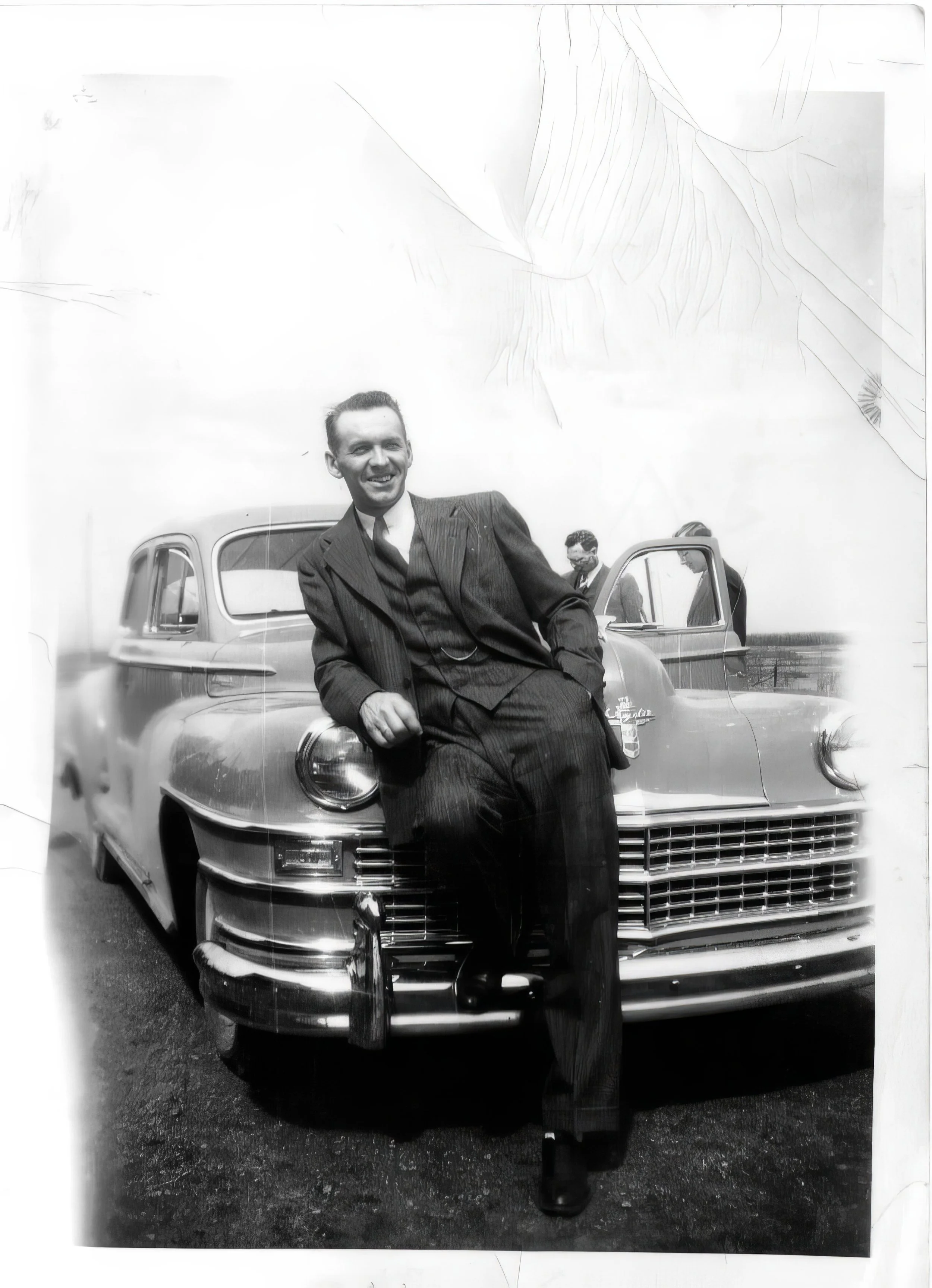 1940s - Bill Hall, Marcy Axvig & Edward Hall in background.