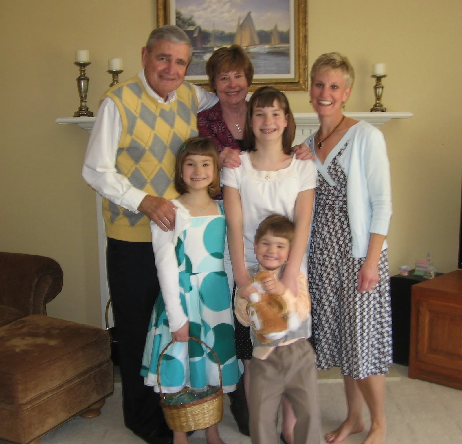 2000s - Front: Amanda, Celia, & Ethan Frattarelli. Back: Bud & Pauline Sherry, Bethann Frattarelli.