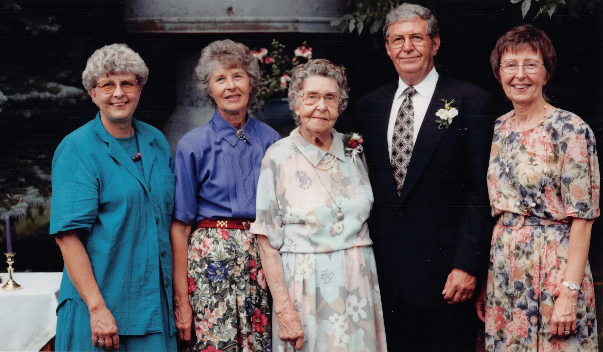 1997 - Gladys Hammer, Dodie Boe, Mae Meier, Marvin Meier, Marilyn Hegre.