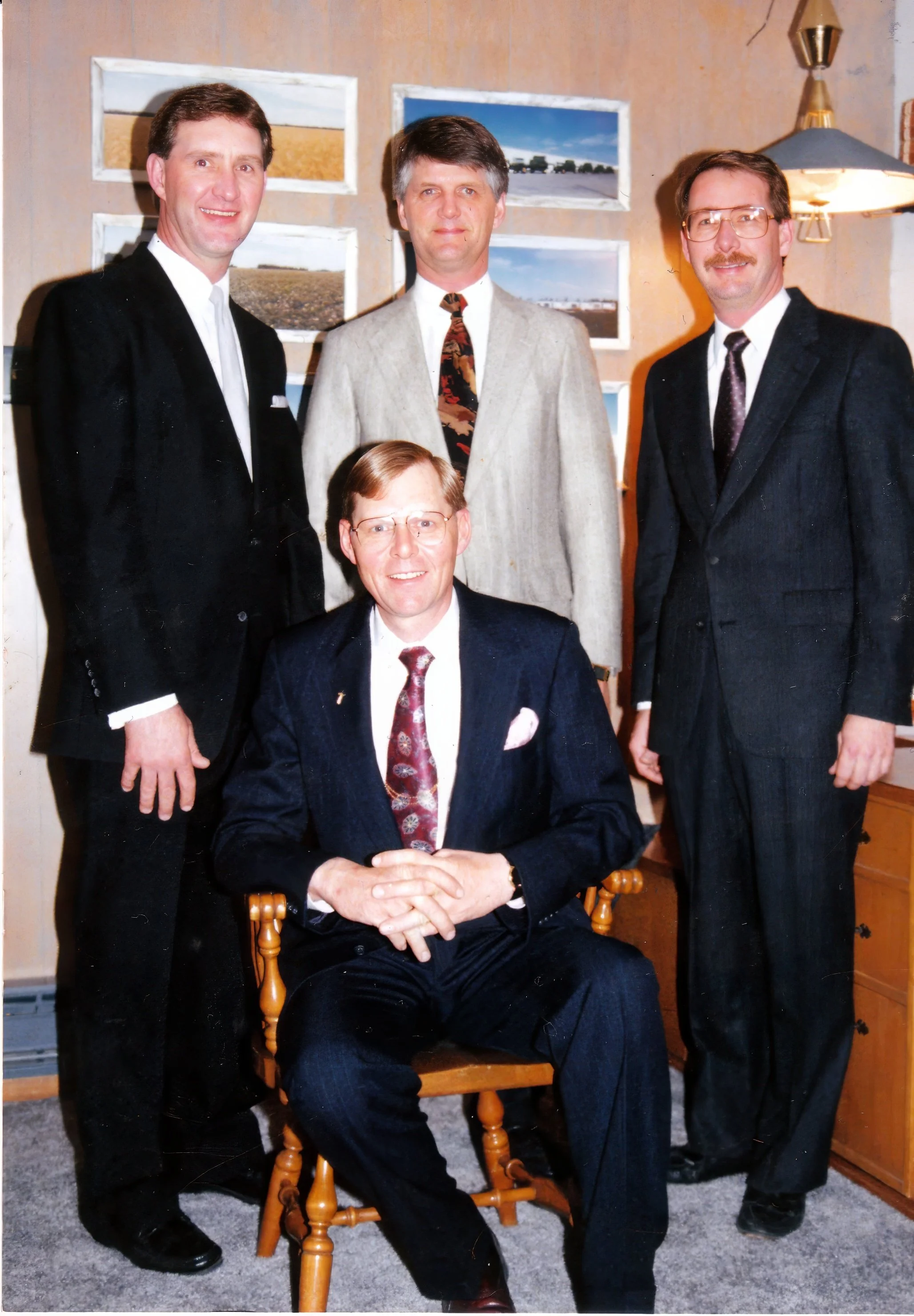 1990s - Front: Warren Hall. Back: Fred, Greg, &  Rodger Hall.