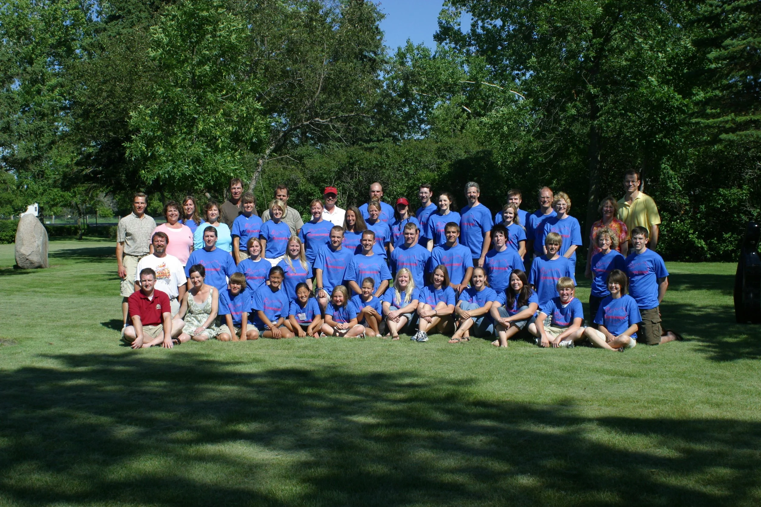 2007 - Hall Family Reunion - 2nd cousins & spouses - Front: Josh Keck, Stephanie (Hall) Keck, Sam Simpson, Leah Swenson, Chloe Swenson, Charley Hall, Mandy Simpson, Carly West, Julie Hall, Josie West, Cassie West, Taylor Hall, Jessica Larson Marquard