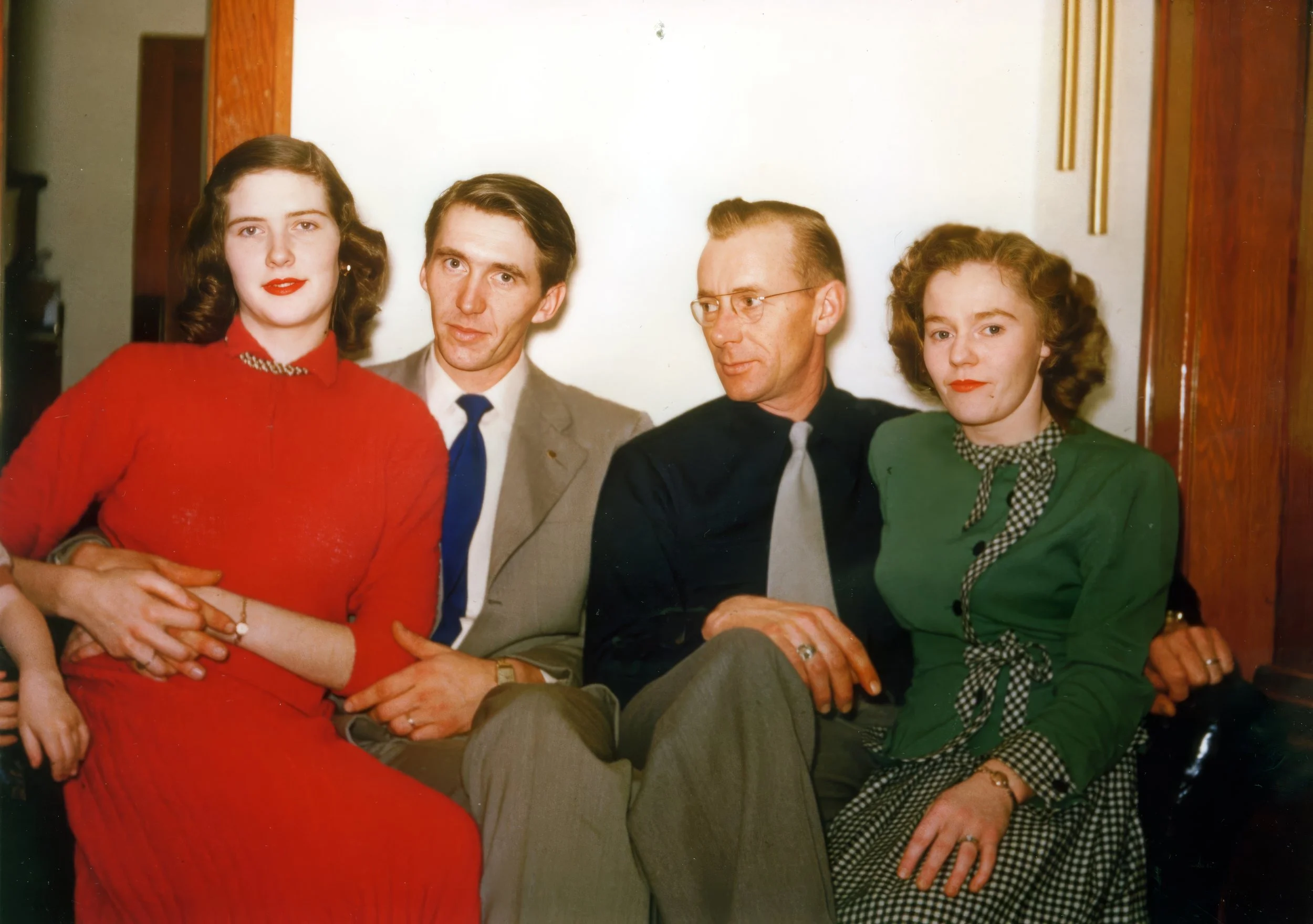 1950s - Beverley, John, Edward, & Wanda (Nelson) Hall.