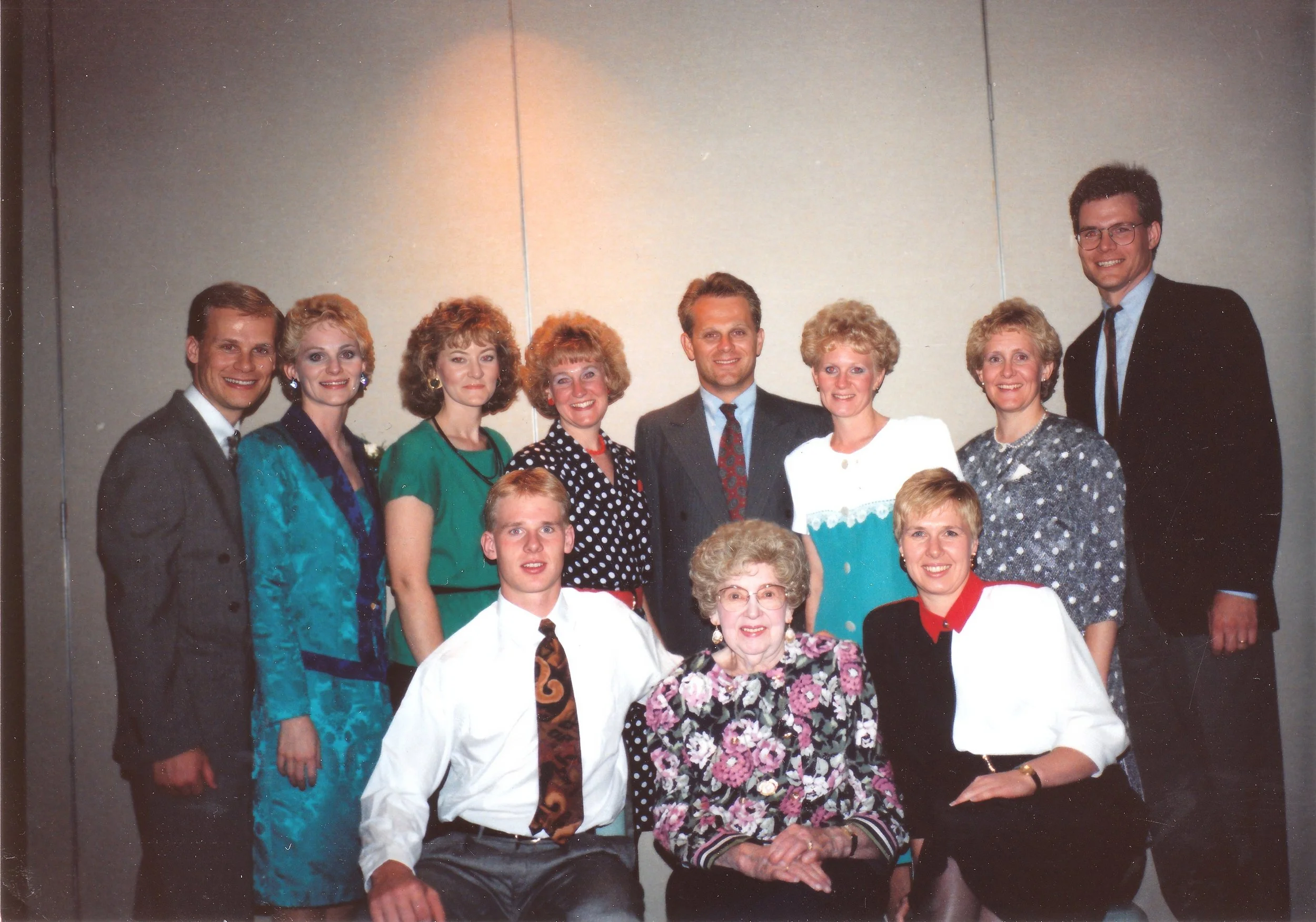 1992 - Front: Chris, Emma, & Suzanne Johnson.  Back: Steve & Leslie Eggan, Linnea Geiger, Bethann Sherry, Scott & Laura Webster, Louise & Greg Jensen.