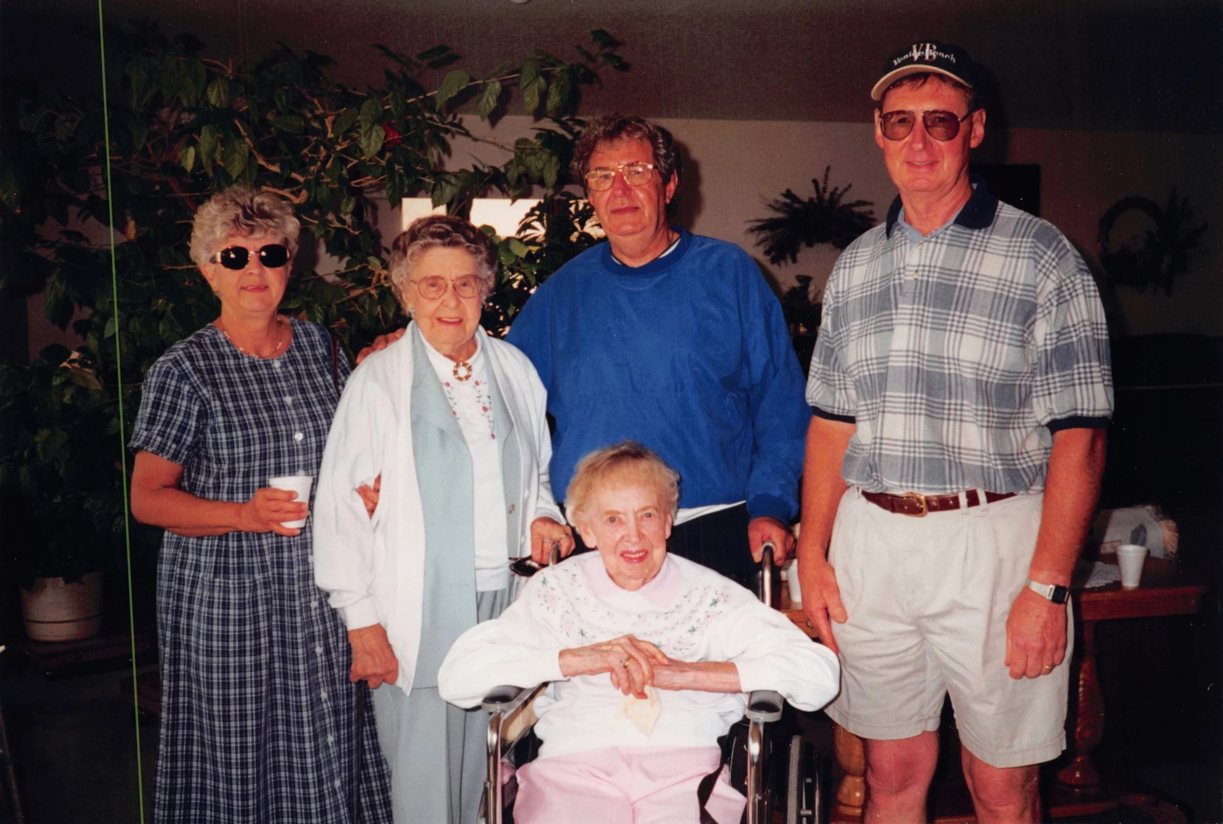 1999 - Front: Emma Johnson. Back: Gladys Hammer, Mae & Marvin Meier, John Johnson.