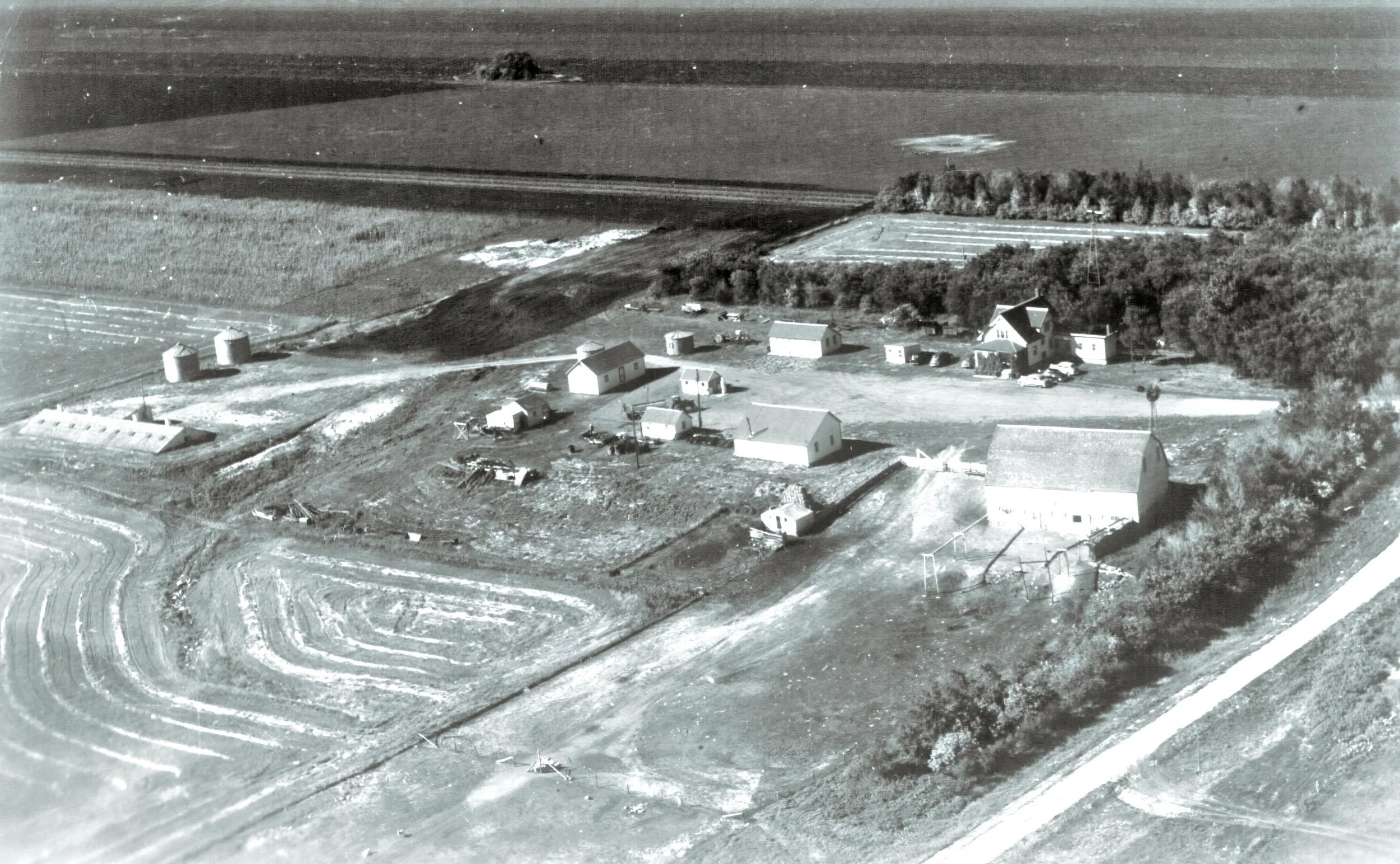 1940s - Hall farm aerial photo.
