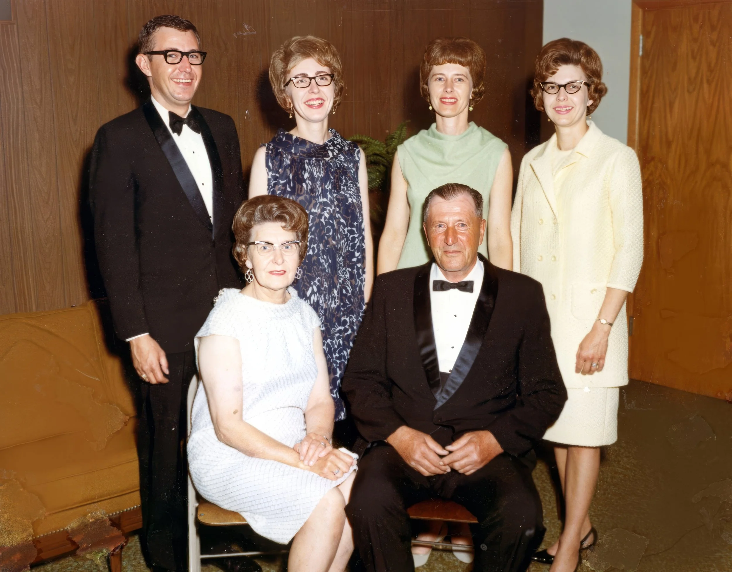 1967 - Front: Mae & Louis Meier. Back: Marvin Meier, Marilyn Hegre, Dodie Boe, Gladys Hammer.