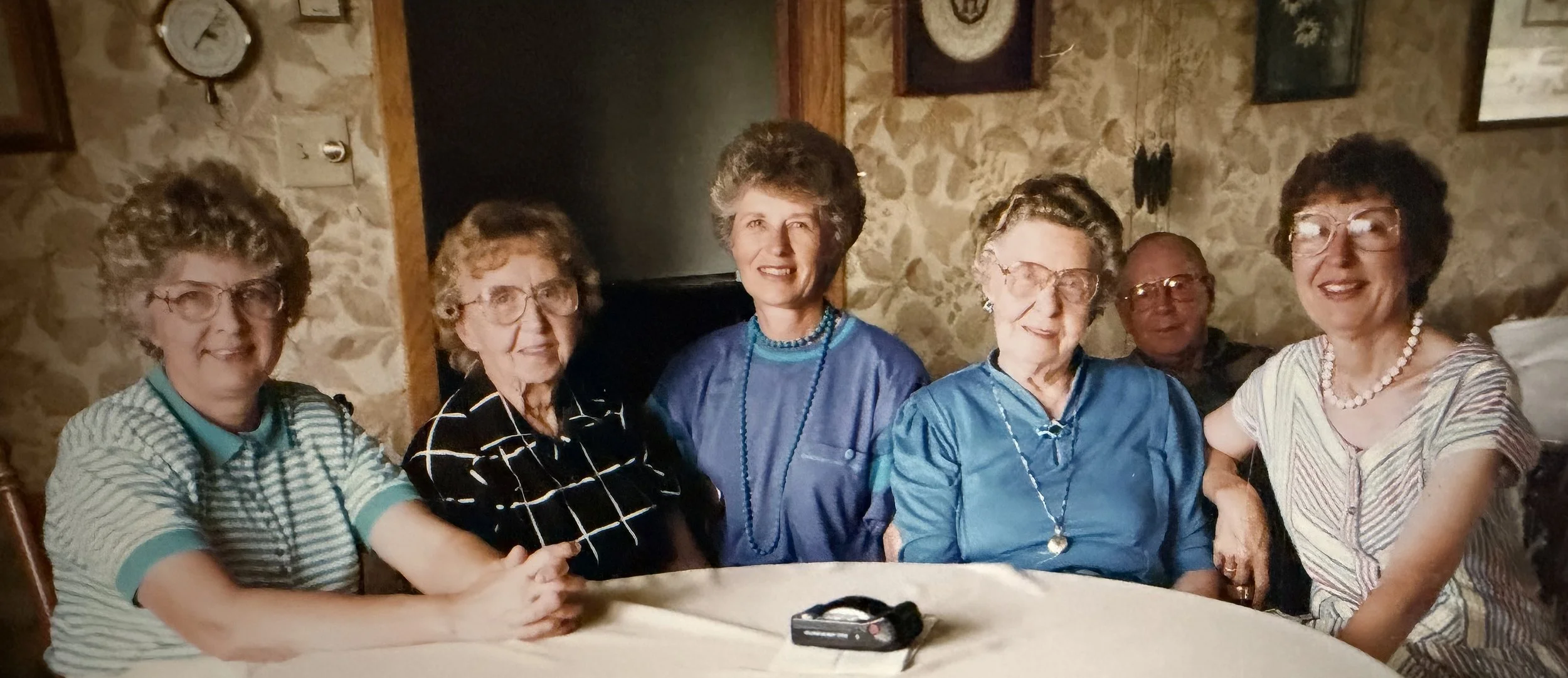 1990s - Gladys Hammer, Rose Bolstad, Dodie Boe, Mae Meier, Edward Hall, Marilyn Hegre.