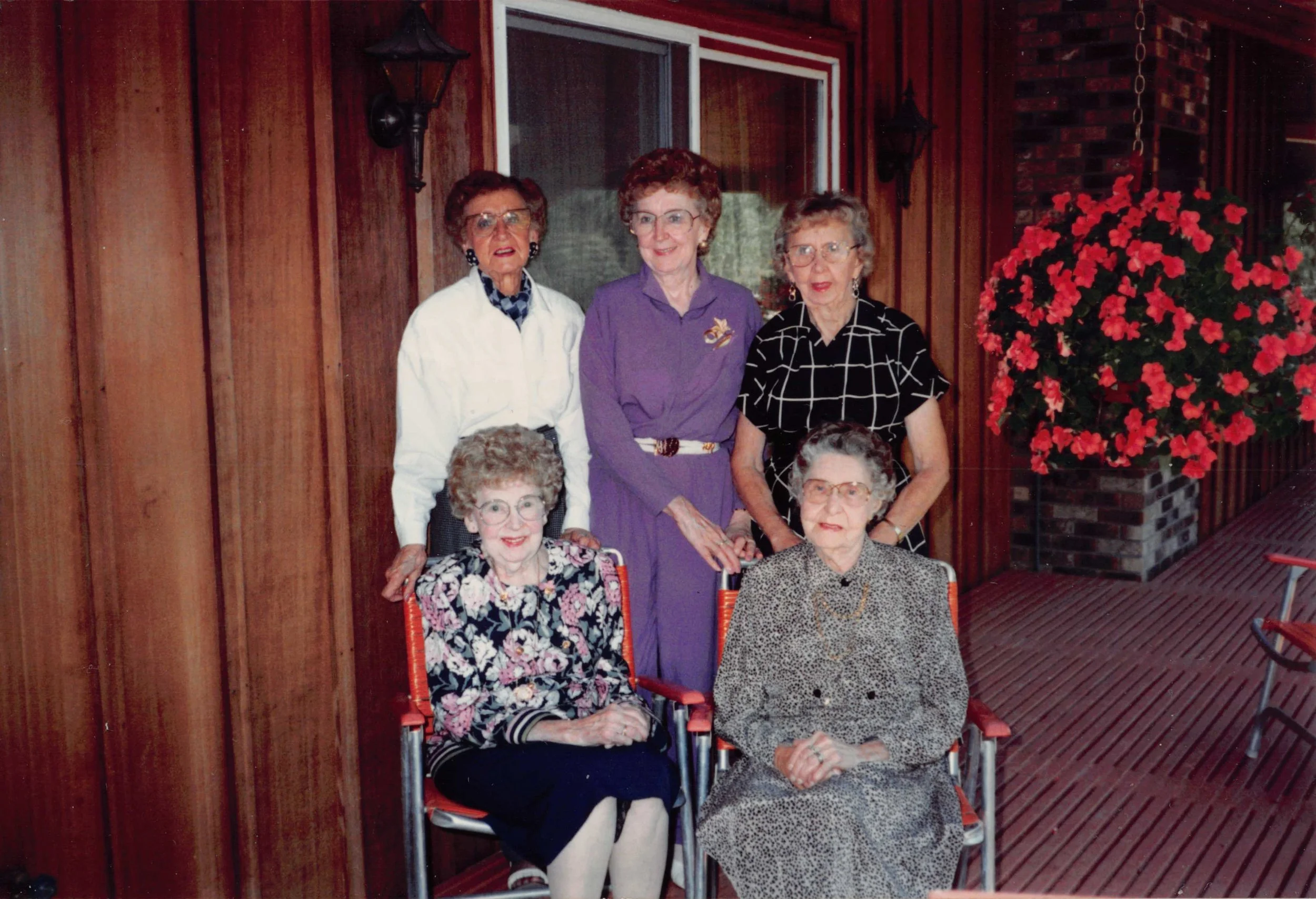 1993 - Sisters - Front: Emma Johnson, Mae Meier. Back: Pauline Page, Lillian Helgason, Rose Bolstad.