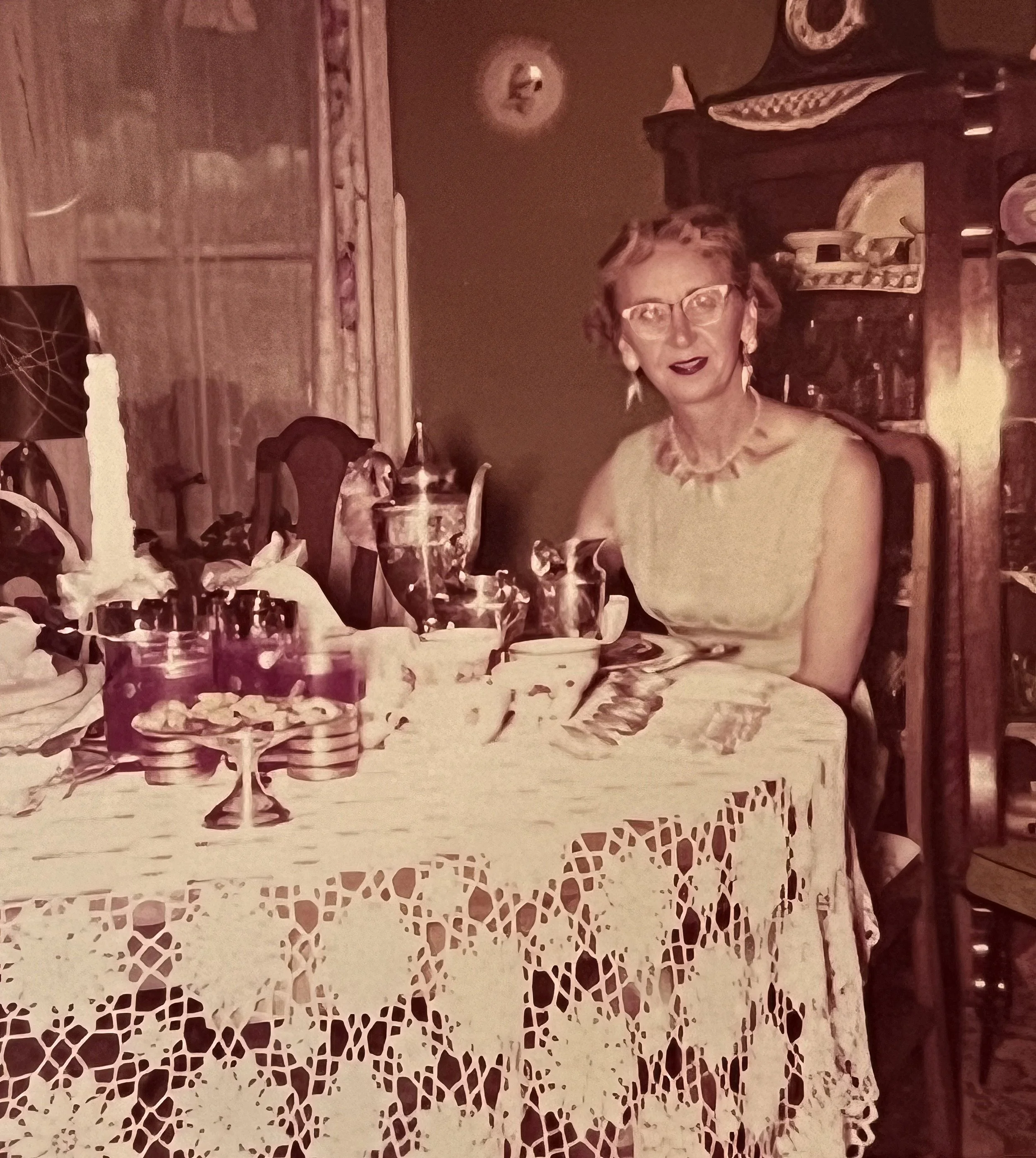 1956 - Rose Bolstad at Emma & John Johnson's 25th anniversary party.