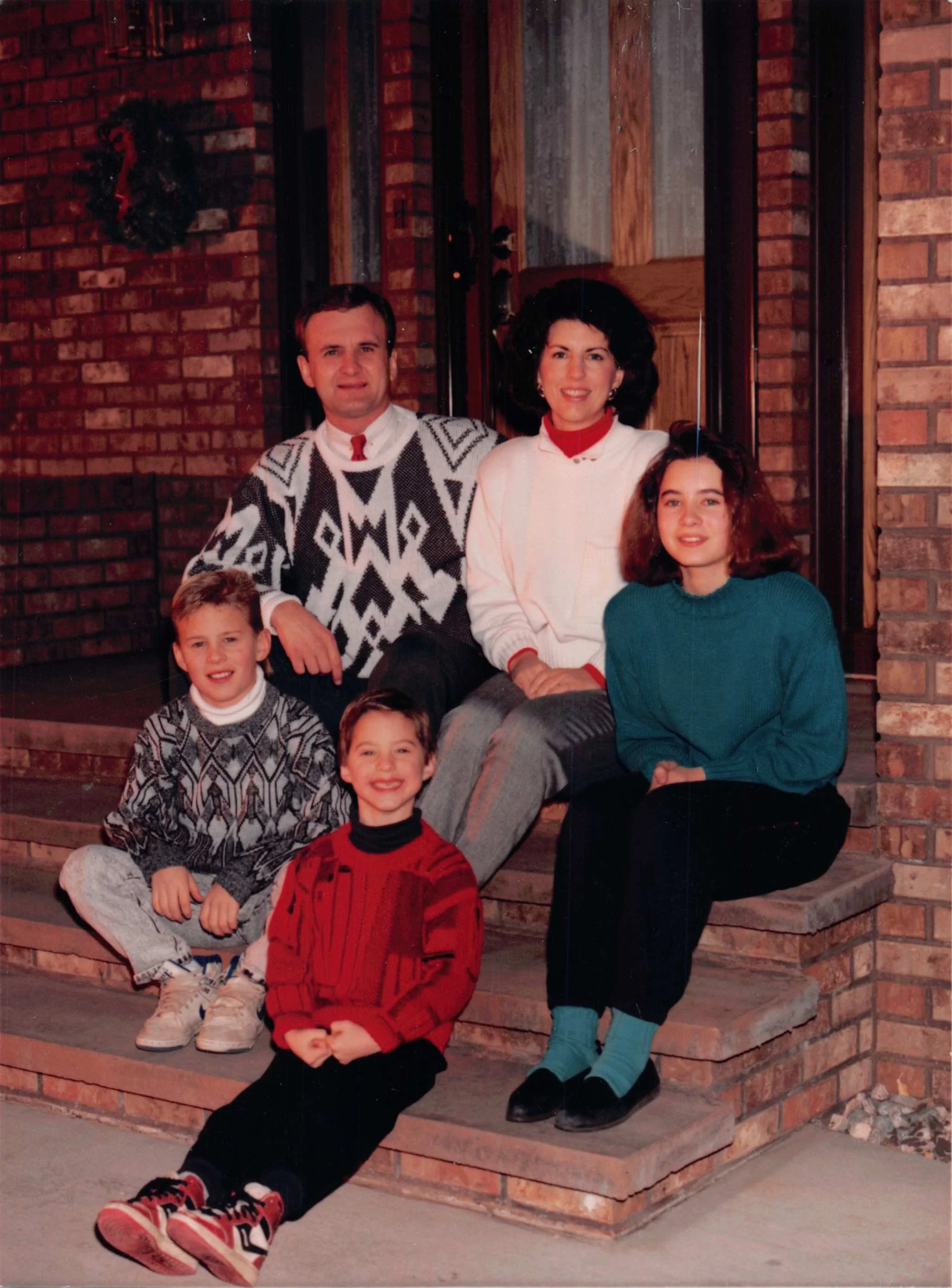 1989 - Front: Jeff, Jon, & Stephanie Hall; Back: Nick & Mary Hall.