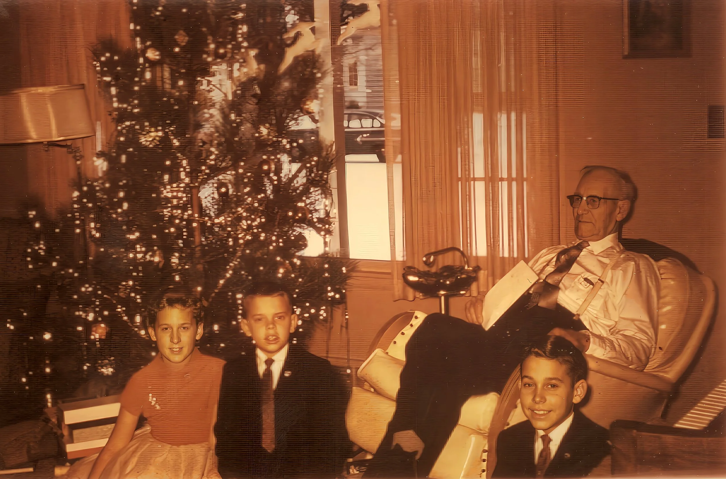 1958 - Jacqui, Jon & Randy Page with J.G. Hall.