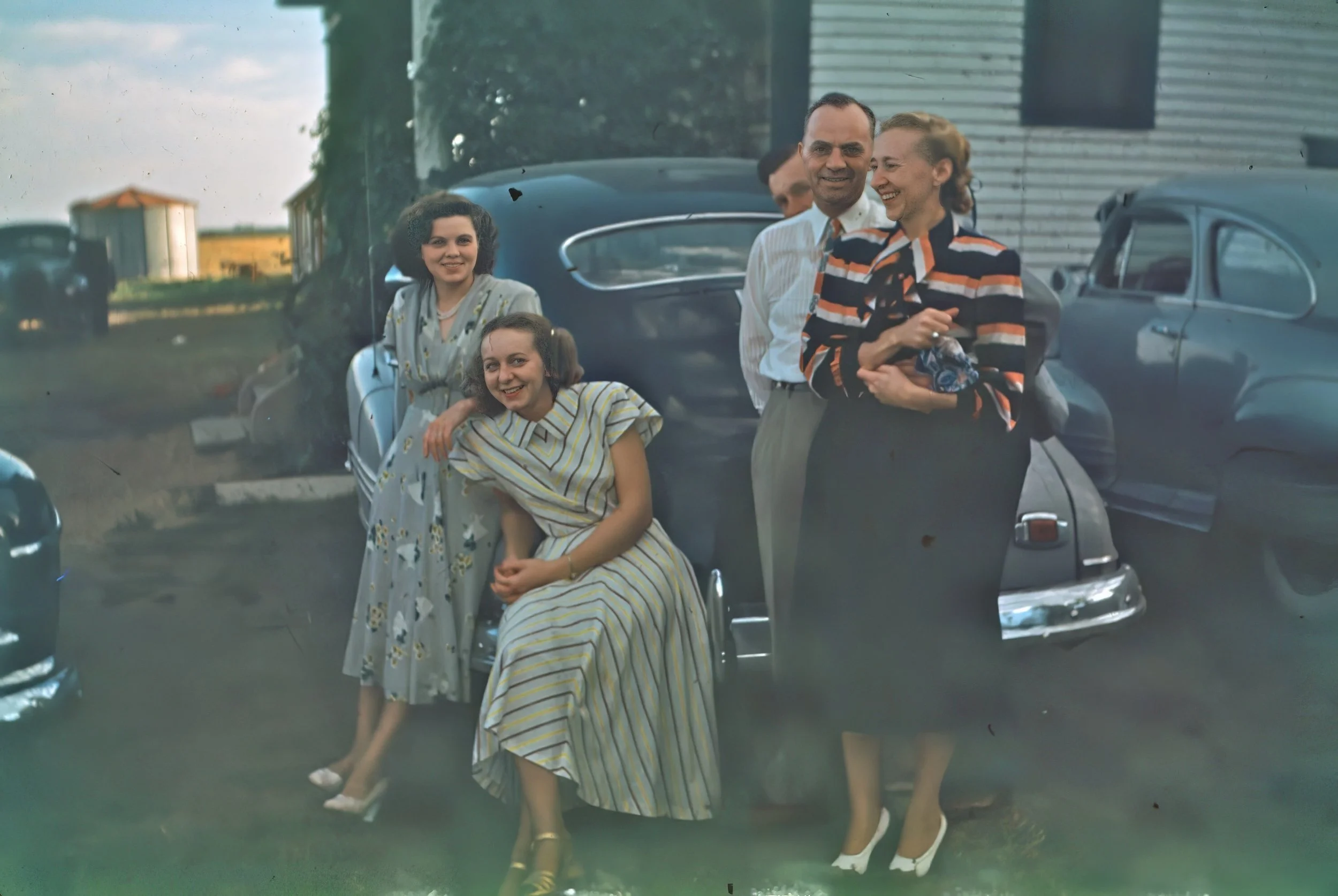 1940s - Wanda (Samson) Hall, Pauline Hall, Bjorn Hall, Mike & Caroline Johnson.