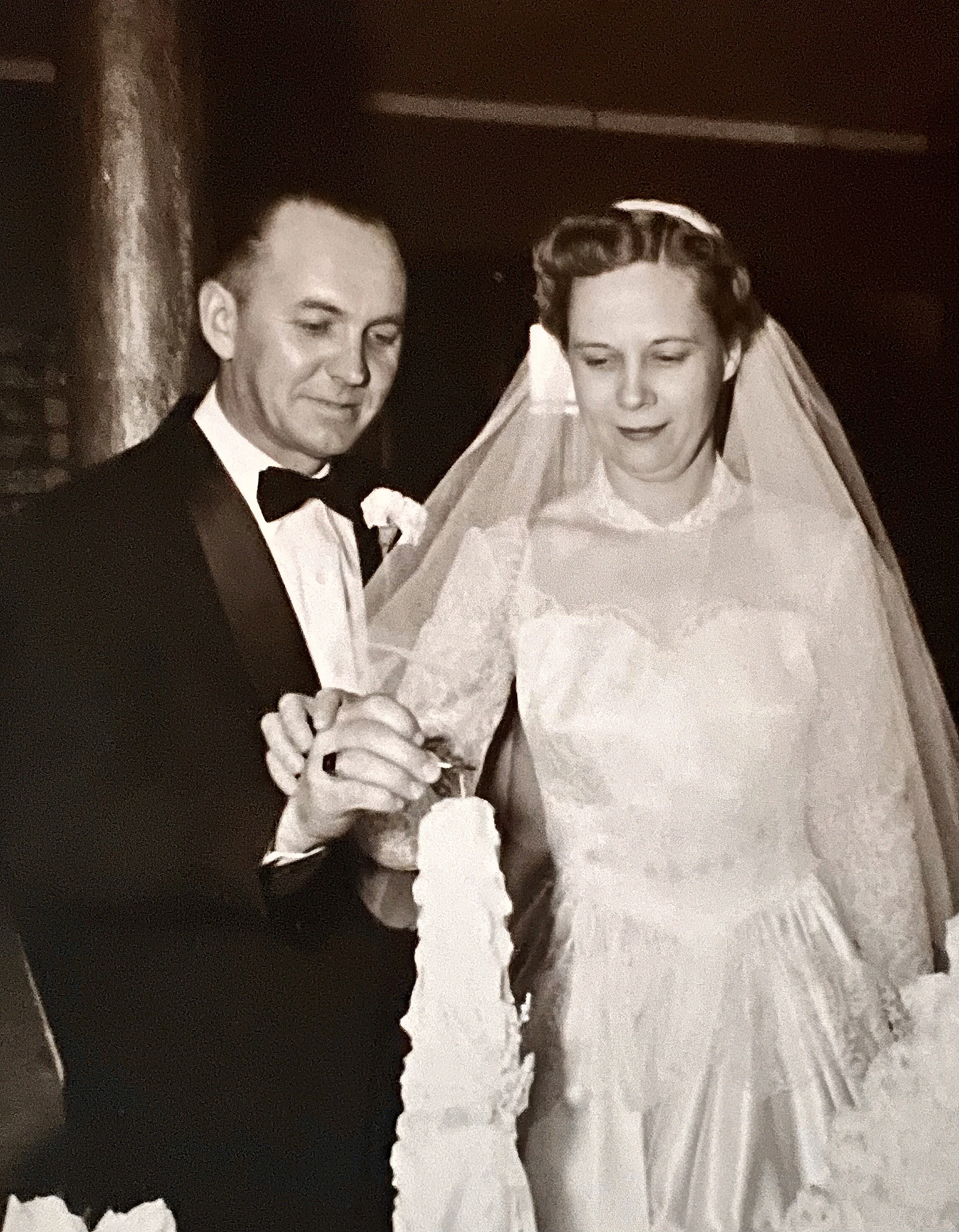 1955 - Bill & Bernice Hall's wedding.