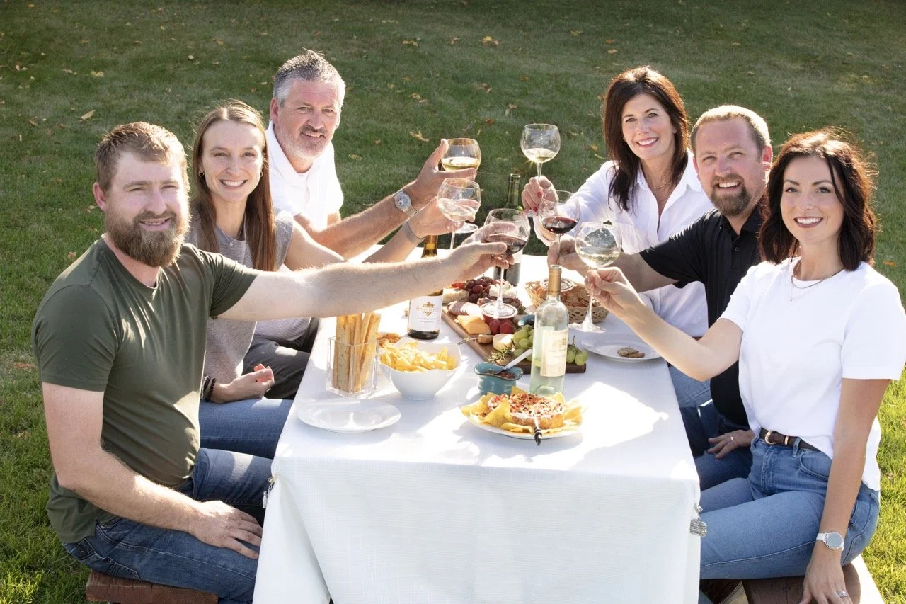 2025 - Cookbook photo shoot (John Borge Studios) - Taylor, Mariah, TJ, Katie, Jackson, & Alyson Hall.