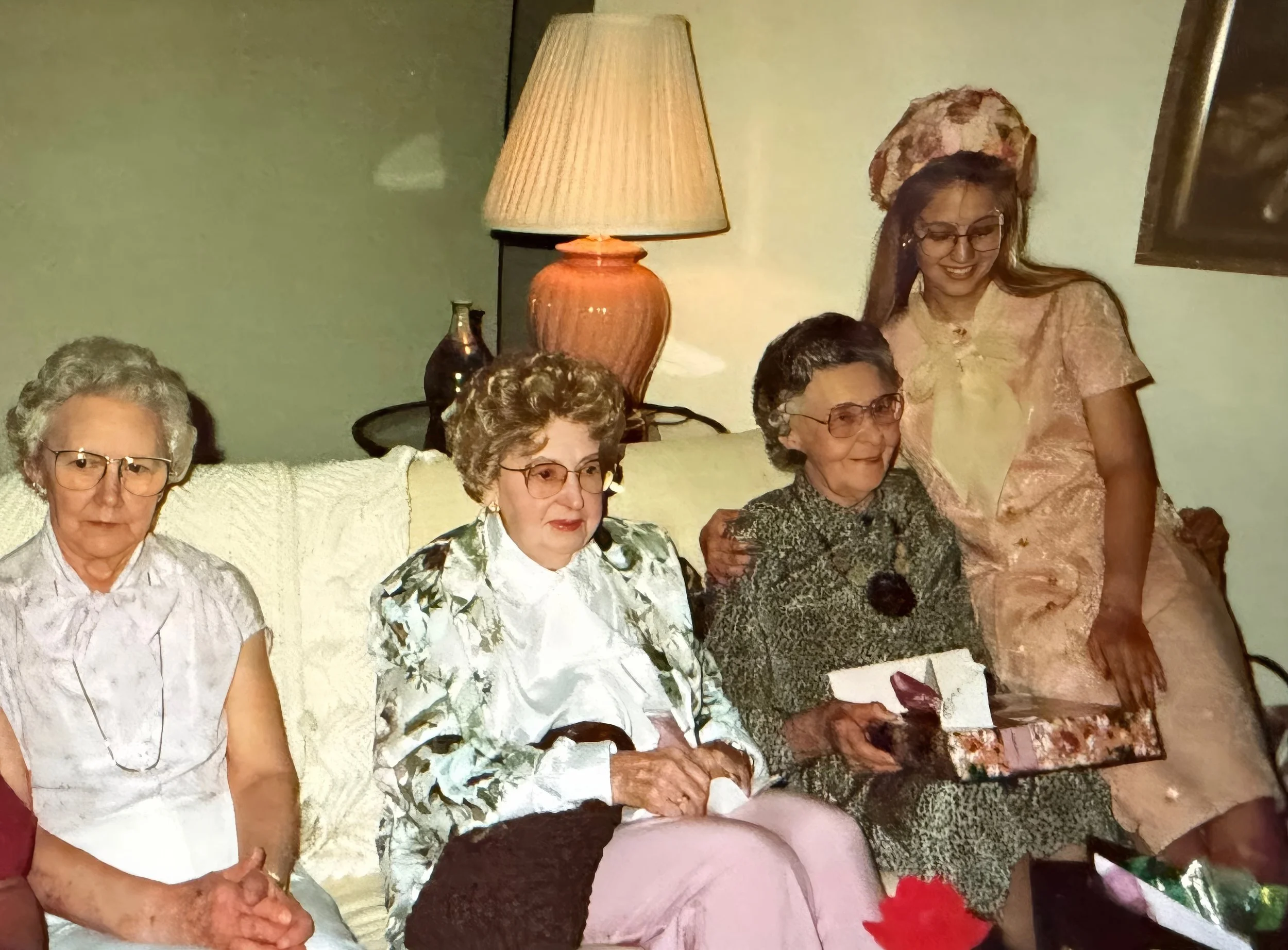 1991 - Christine Hall, Emma Johnson, Mae & Blyth Meier.