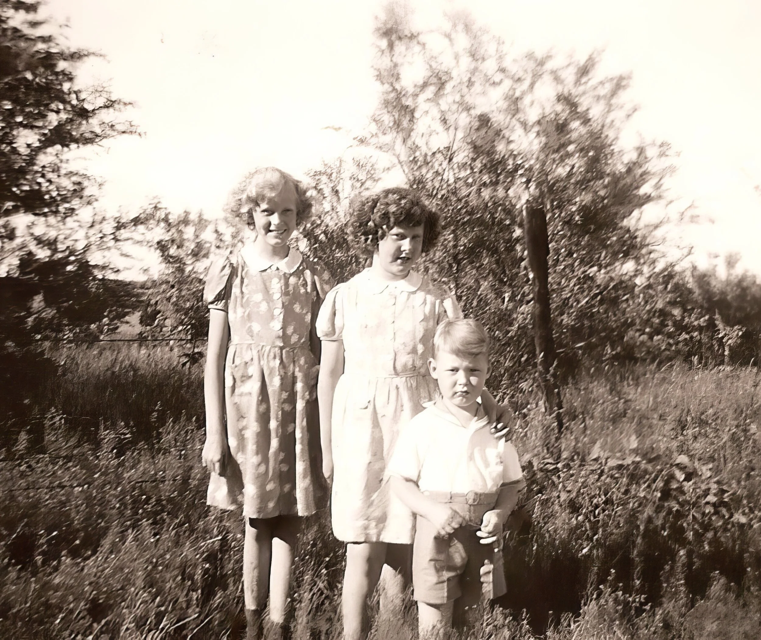1940s - JoeAnn, Pauline, & John Johnson.