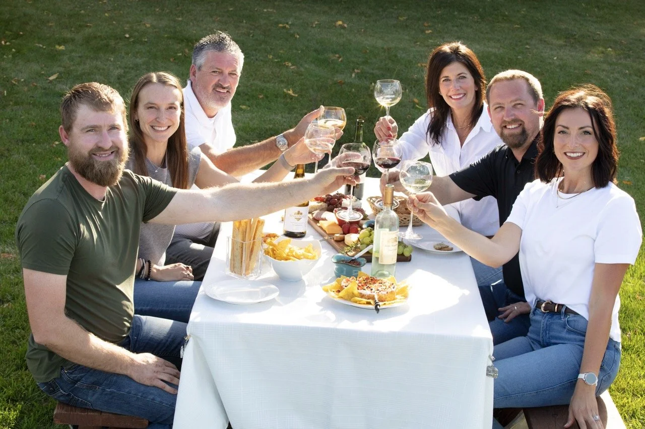2025 - Cookbook photo shoot (John Borge Studios) - Taylor, Mariah, TJ, Katie, Jackson, & Alyson Hall.