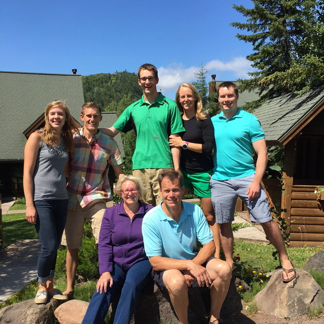 2010s - Front: Louise & Greg Jensen. Back: Casie & Travis Jensen, Dane Jensen, Andrea & Mike Kramer.