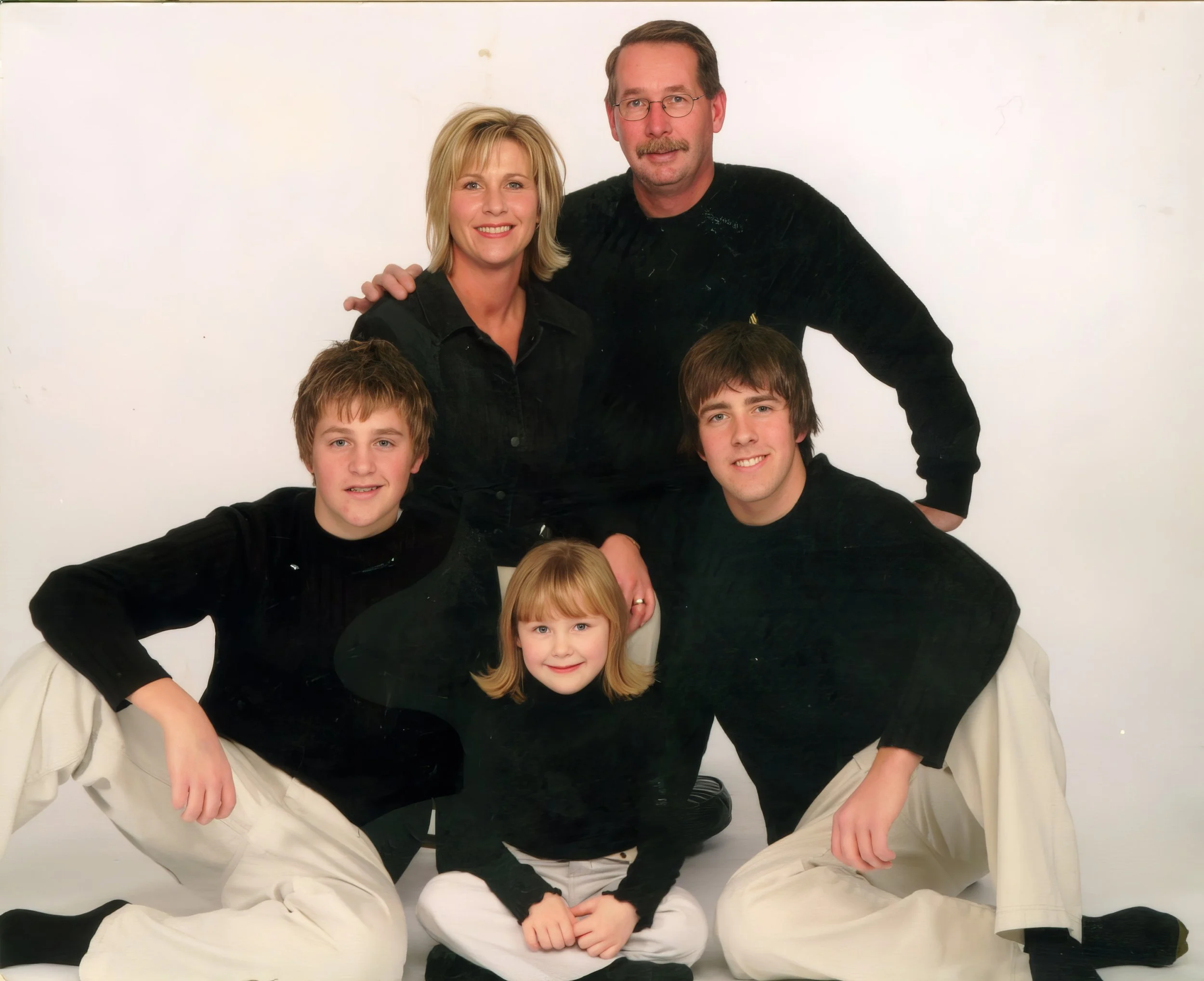 2000s - Front: Kyle Sveen, Charlie Hall, Kade Sveen. Back: Kristi & Rodger Hall.